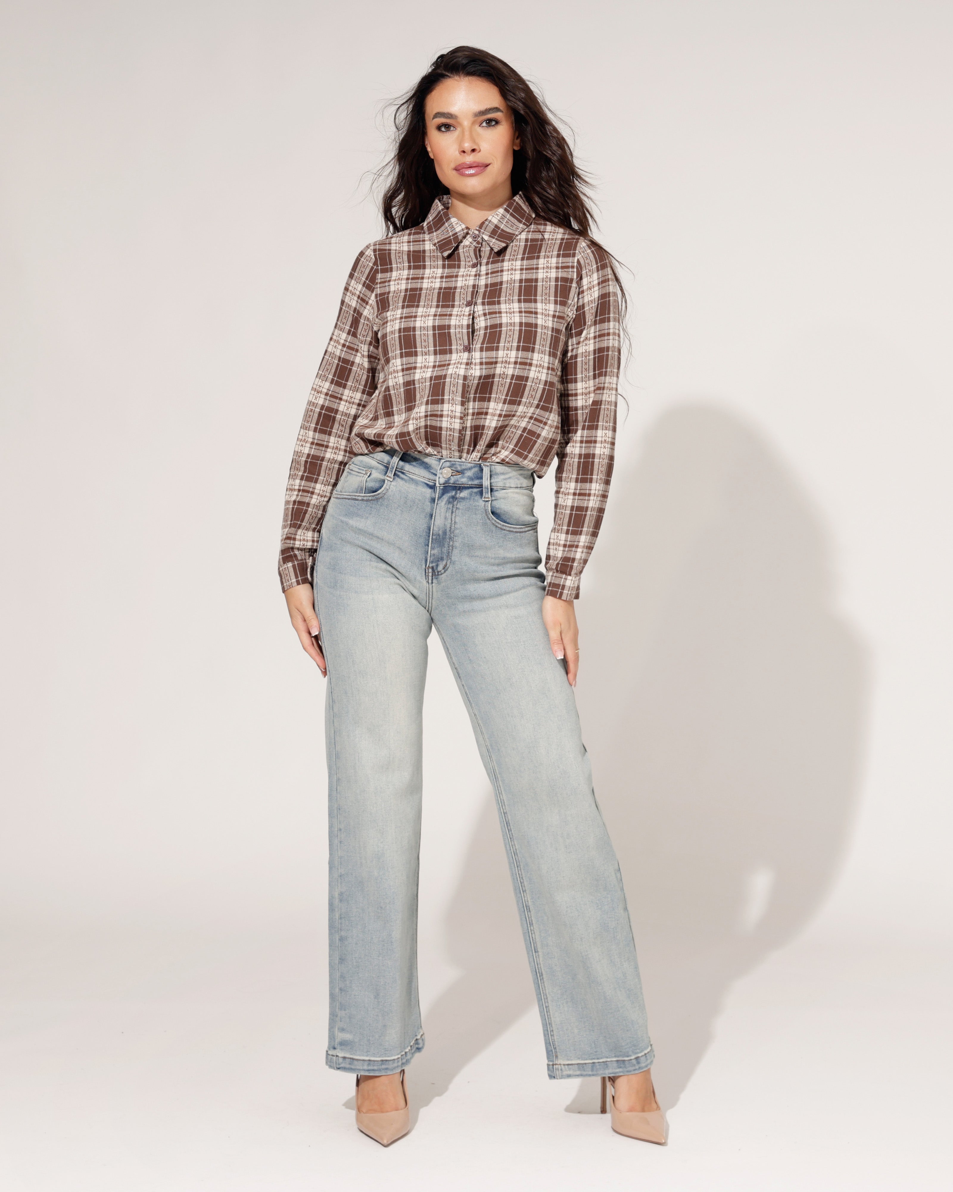 Folyrose | Wide leg jeans Amber Blauw