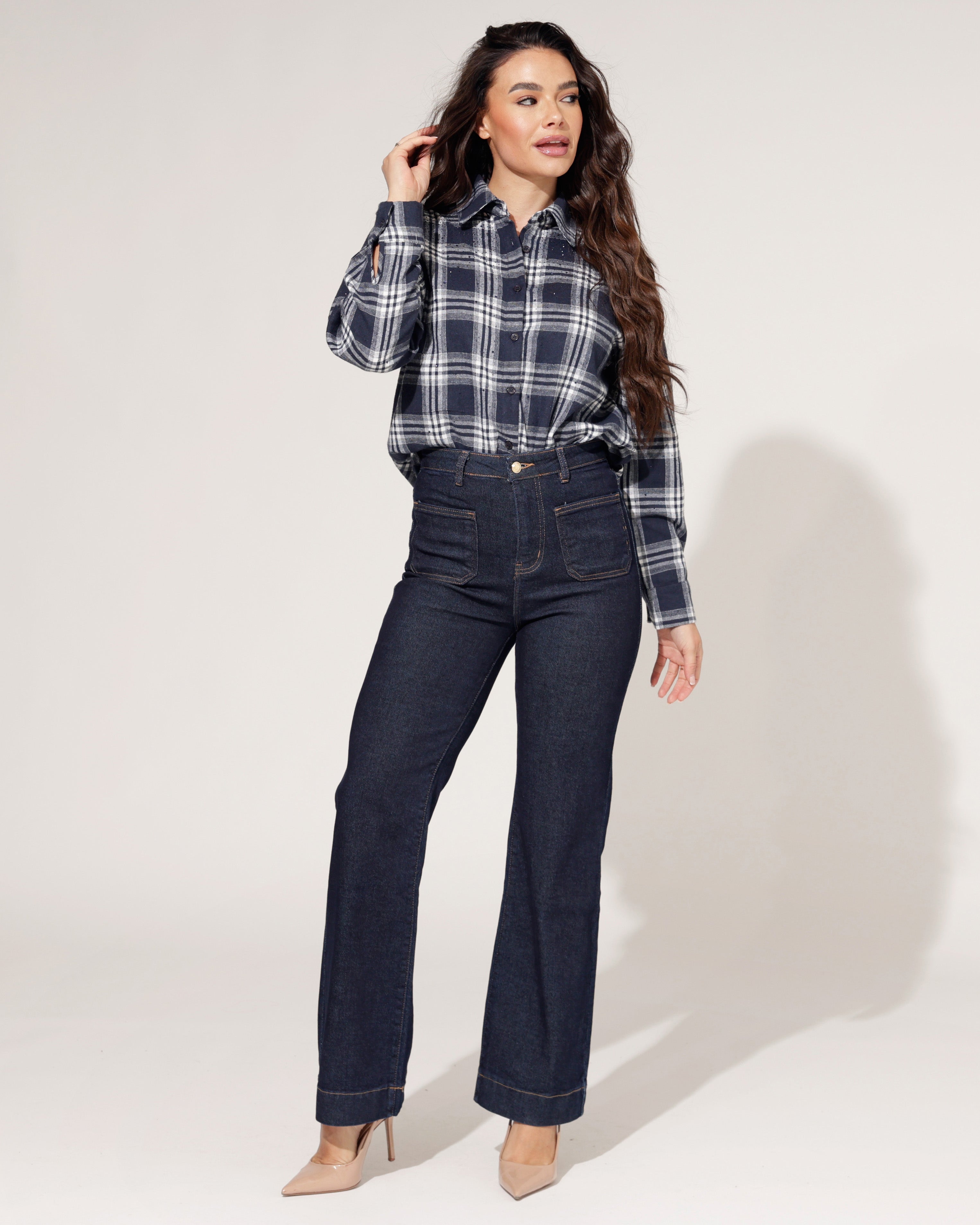 Folyrose | Wide leg jeans Jana-T Blauw