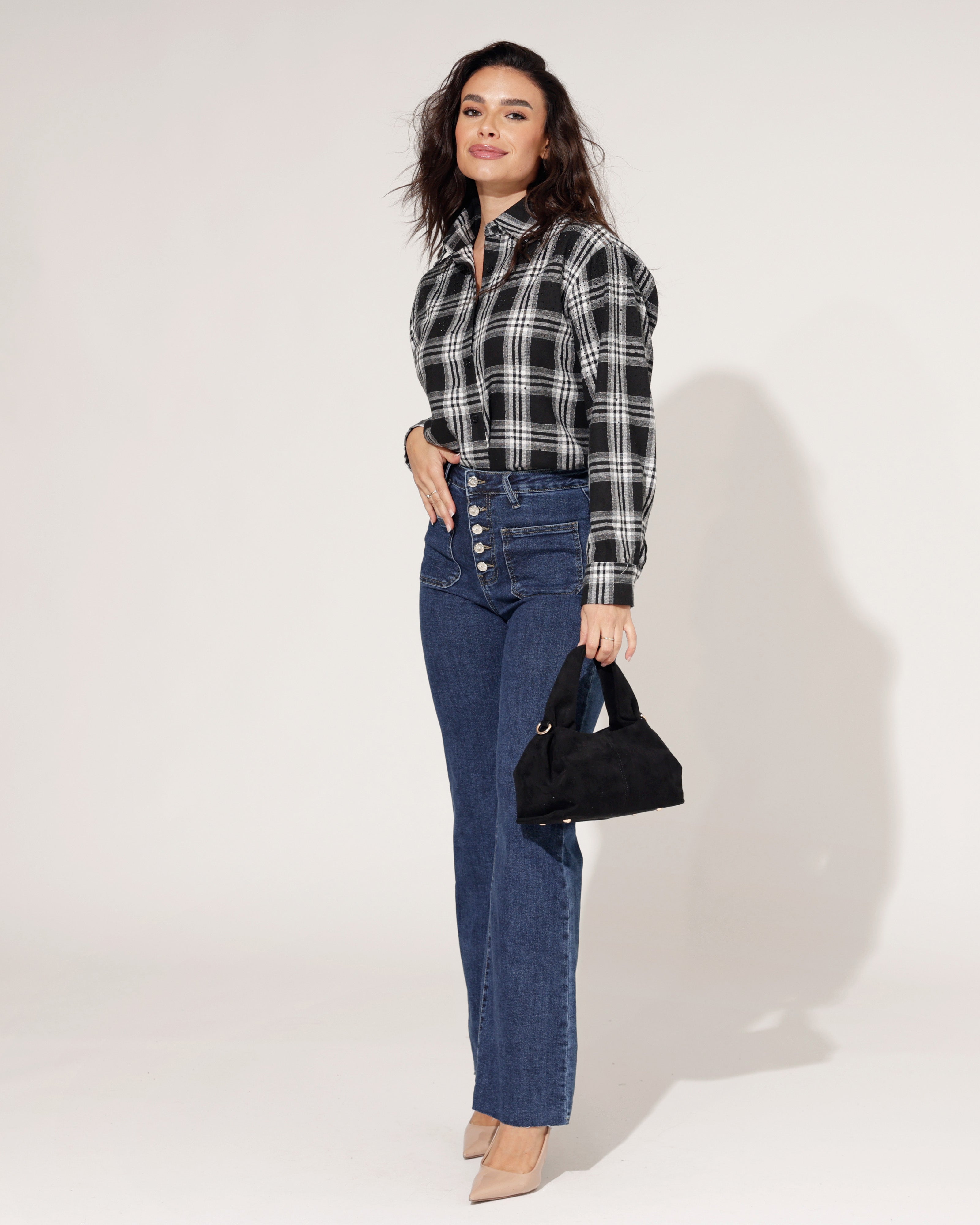 Suede-look schoudertas Amy Zwart