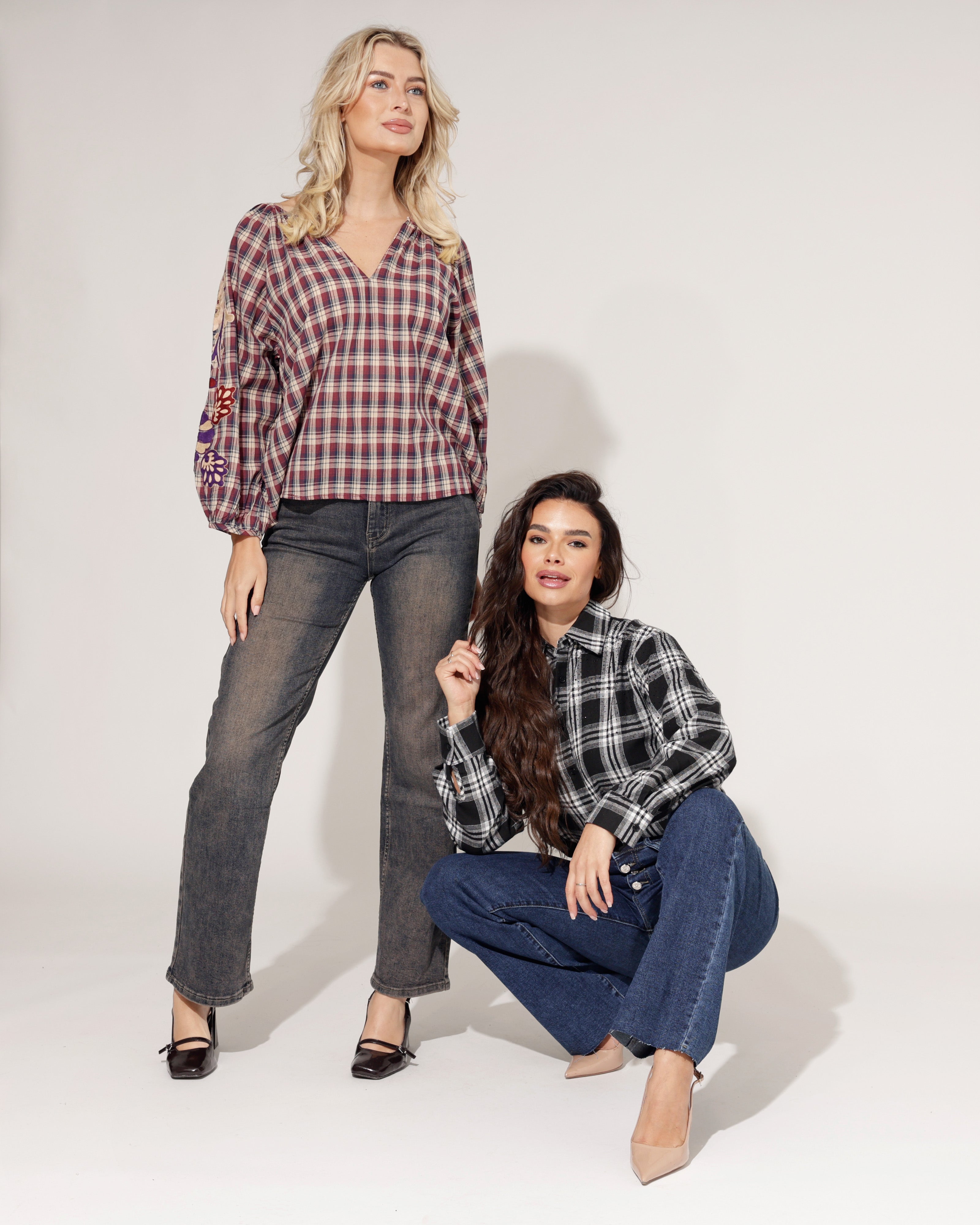 Hello Miss | Wide leg jeans, low waist Wendey Donkergrijs