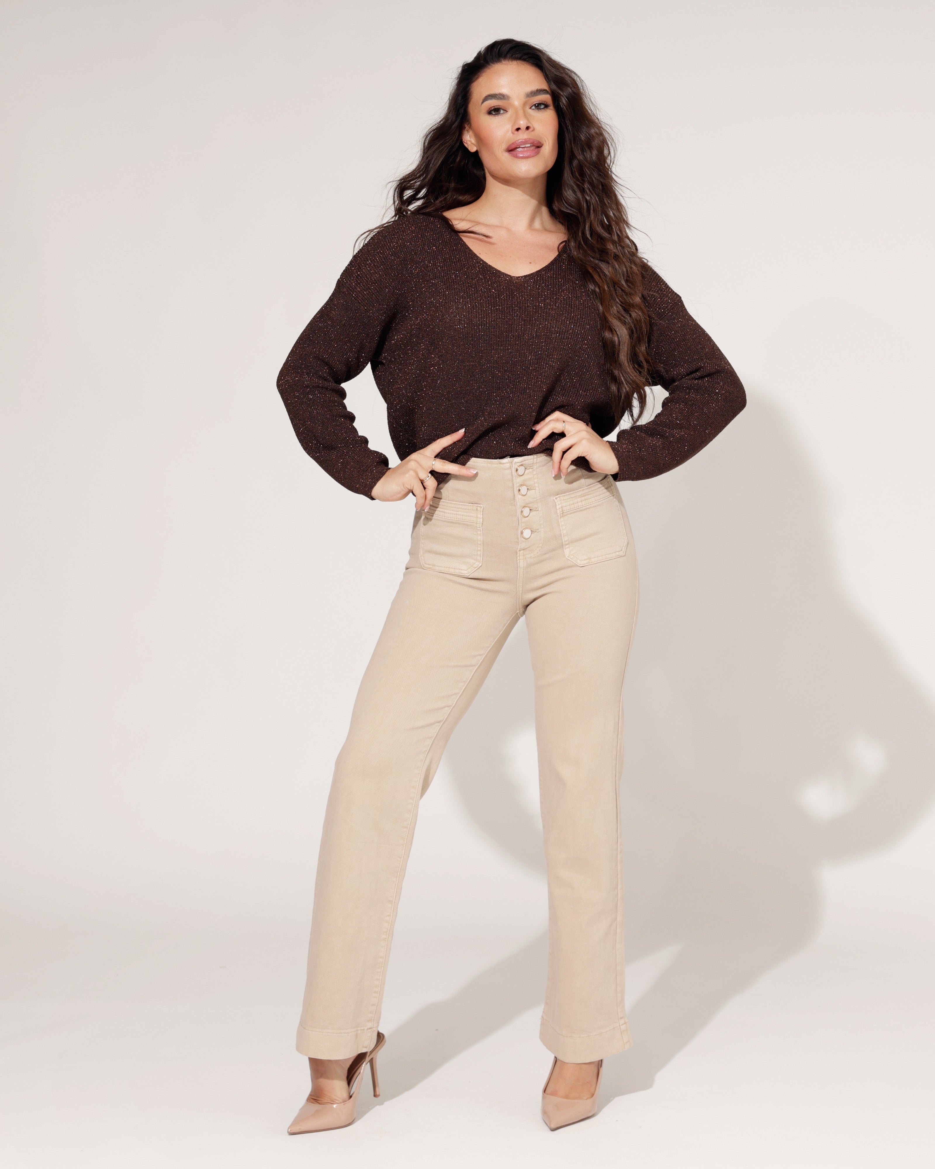 Folyrose | Wide leg jeans Molley-G Zand