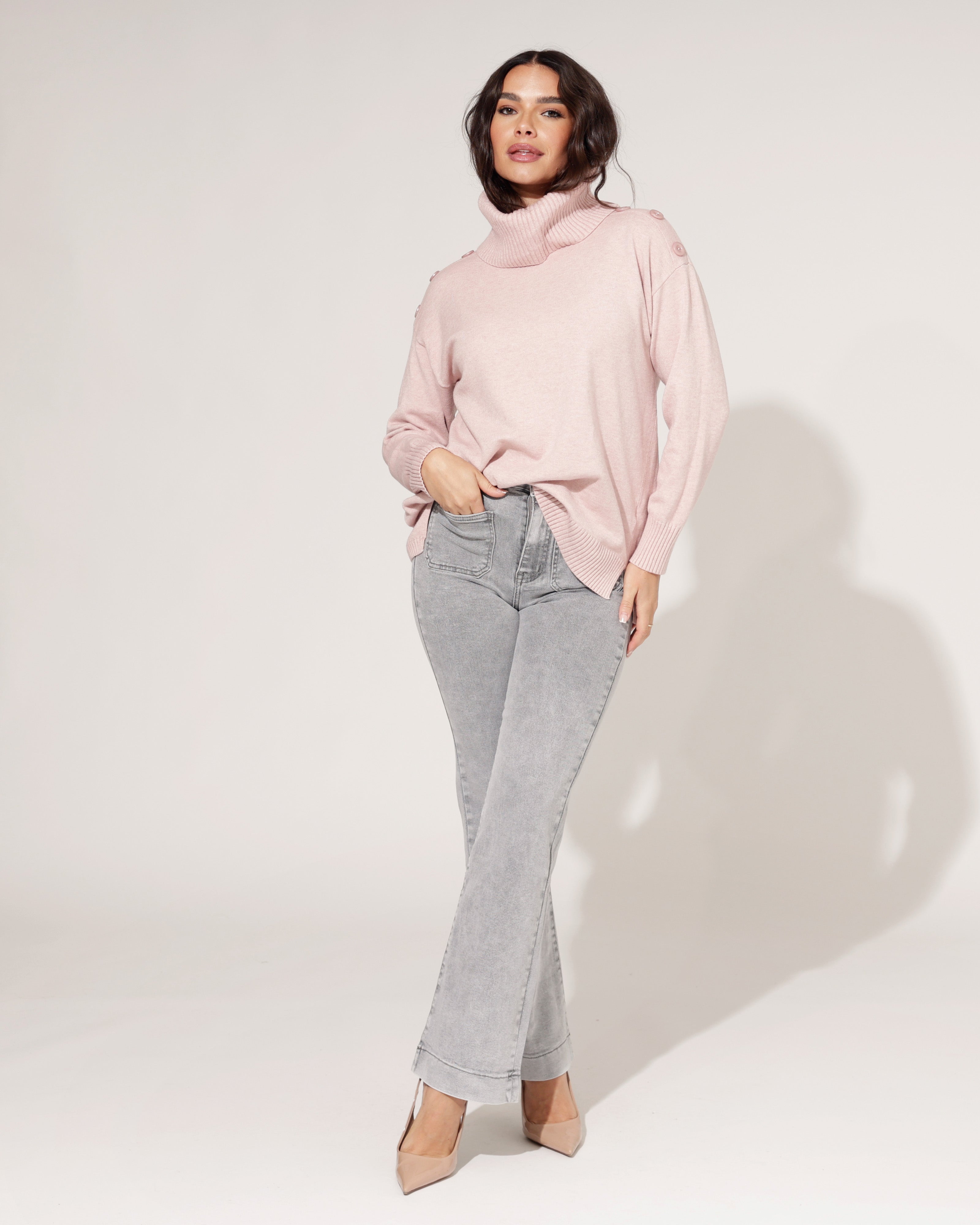 Folyrose | Wide leg jeans Jana-S Grijs