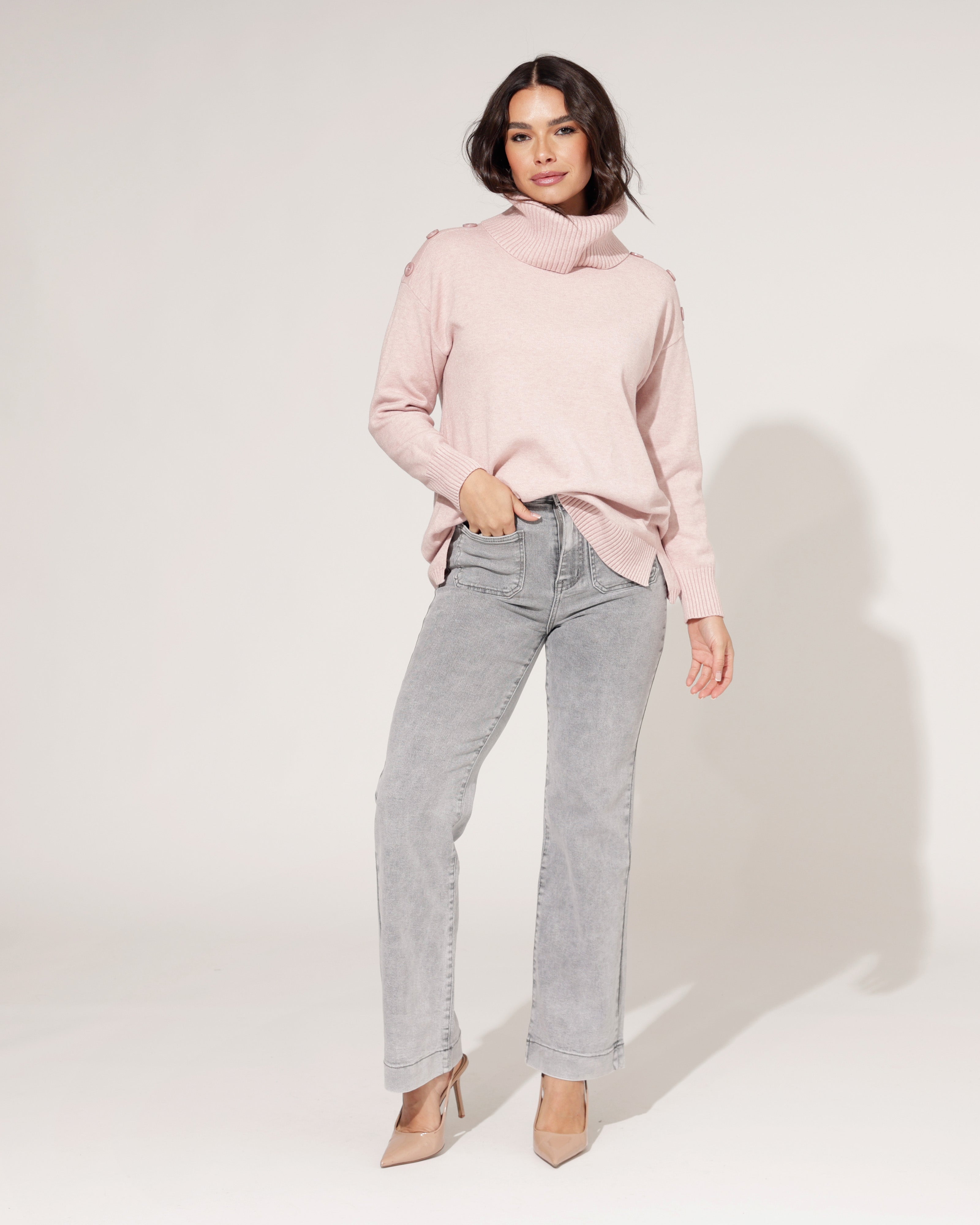 Folyrose | Wide leg jeans Jana-S Grijs