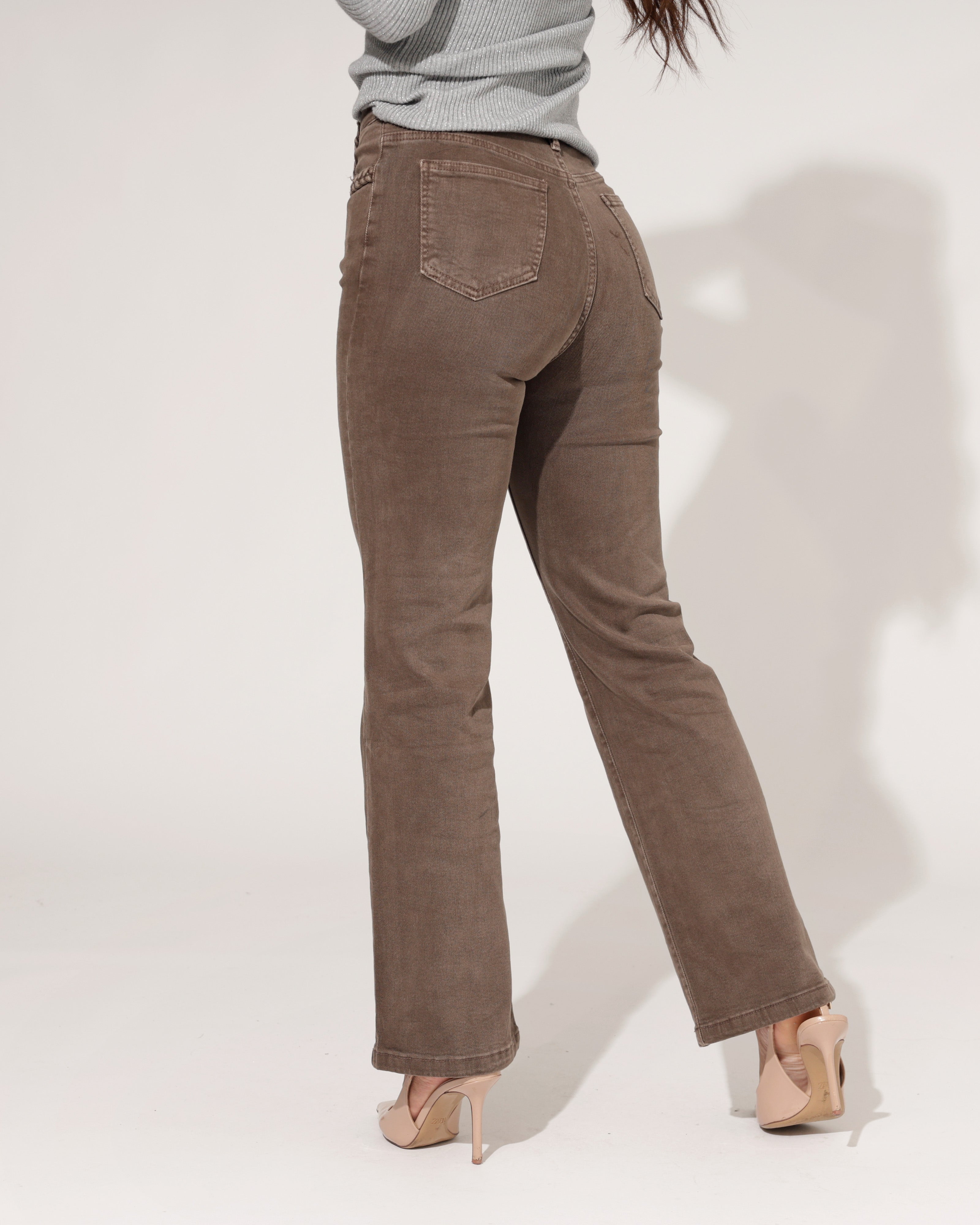 Folyrose | Wide leg jeans Sofia-I3 Bruin