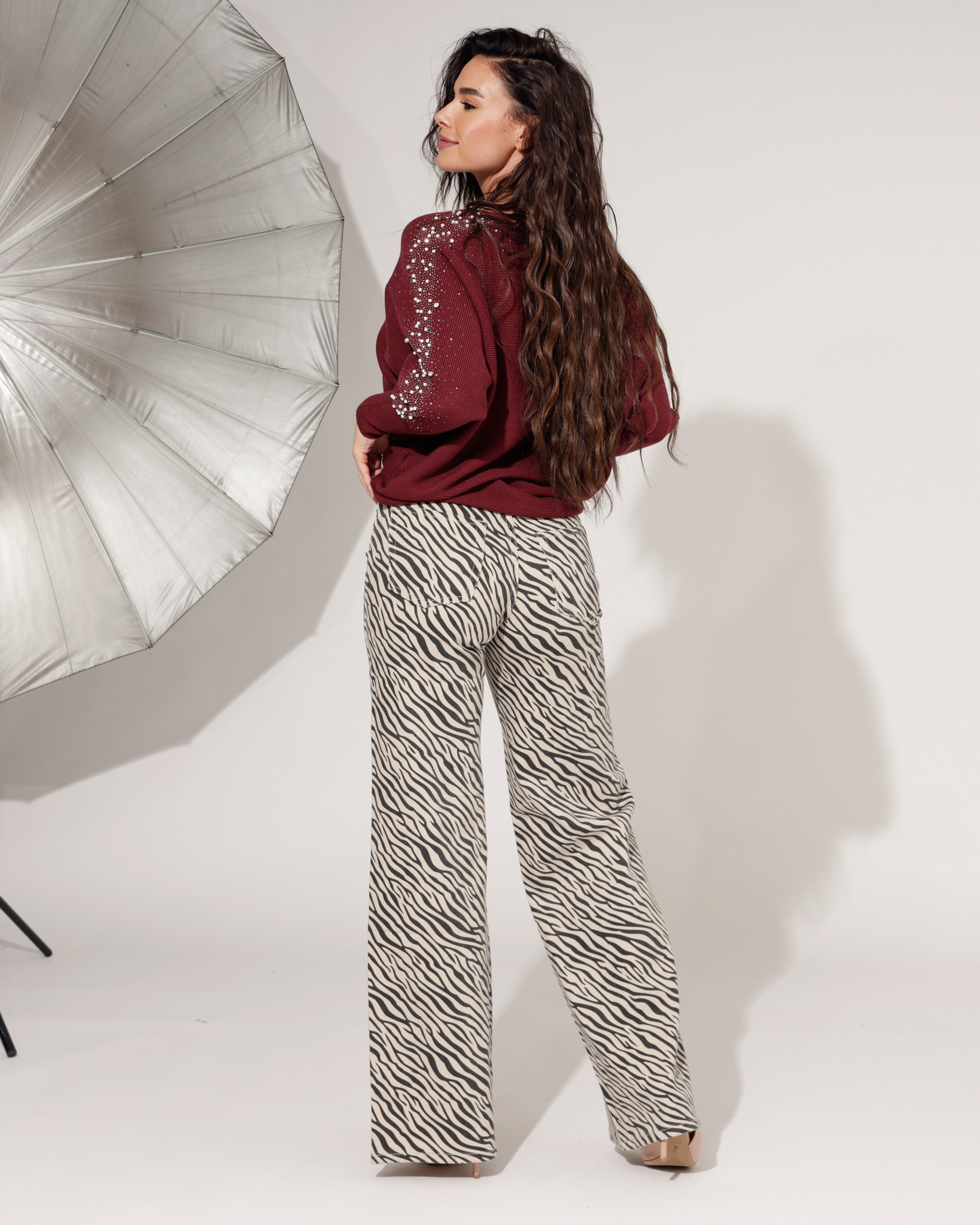 Toxik | Wide leg jeans Zinzi Beige