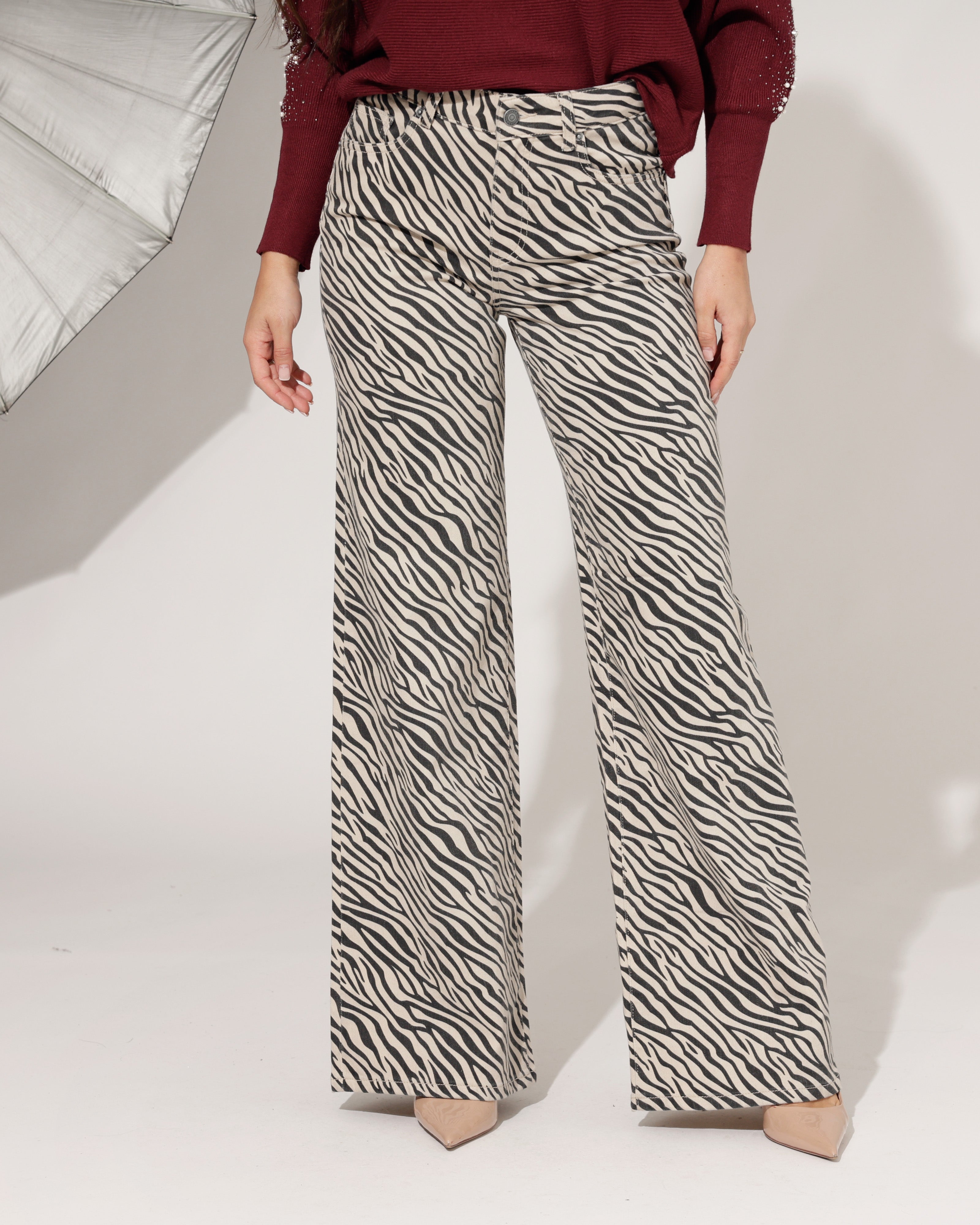 Toxik | Wide leg jeans Zinzi Beige