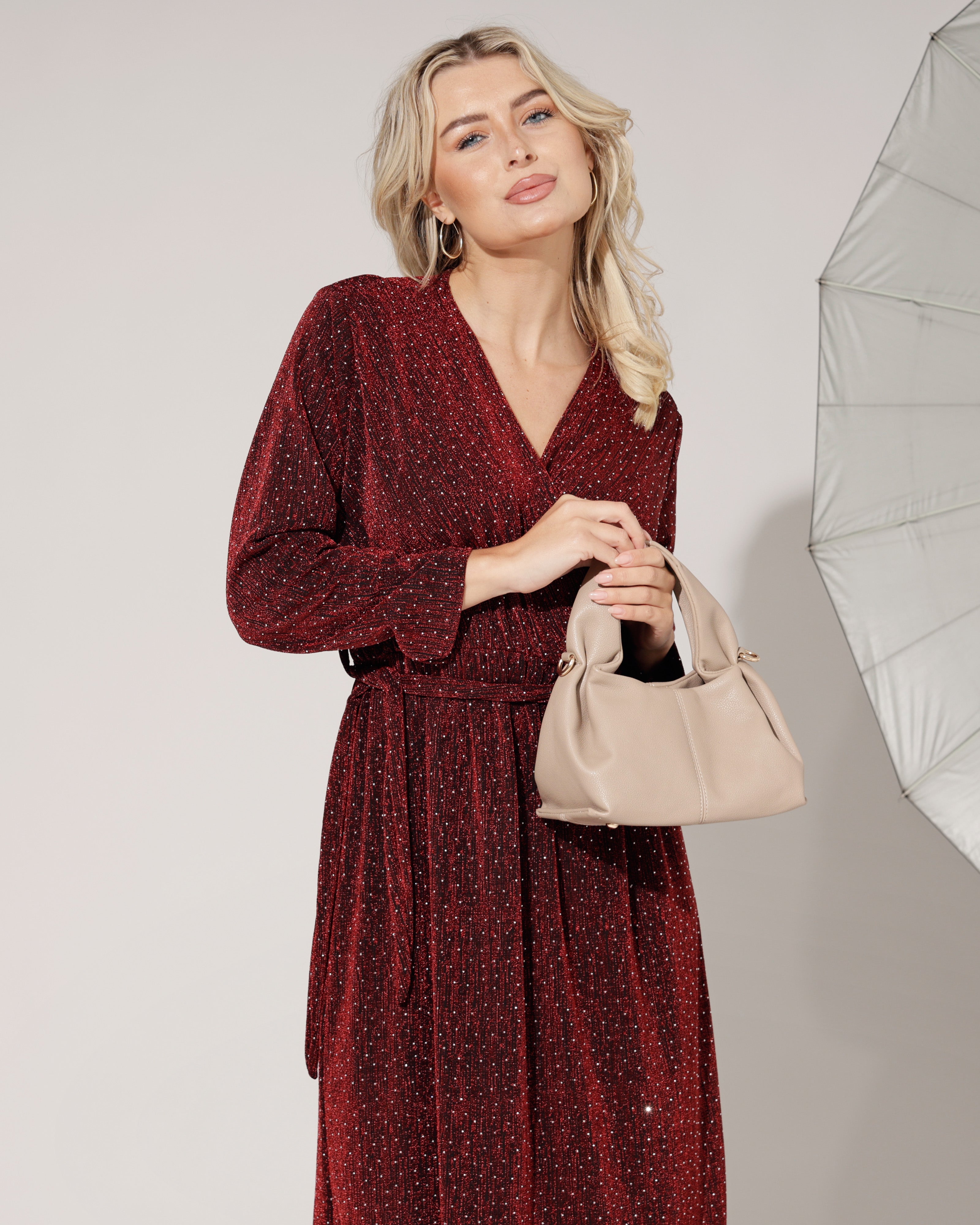 Lange glitter jurk Jonny Rood