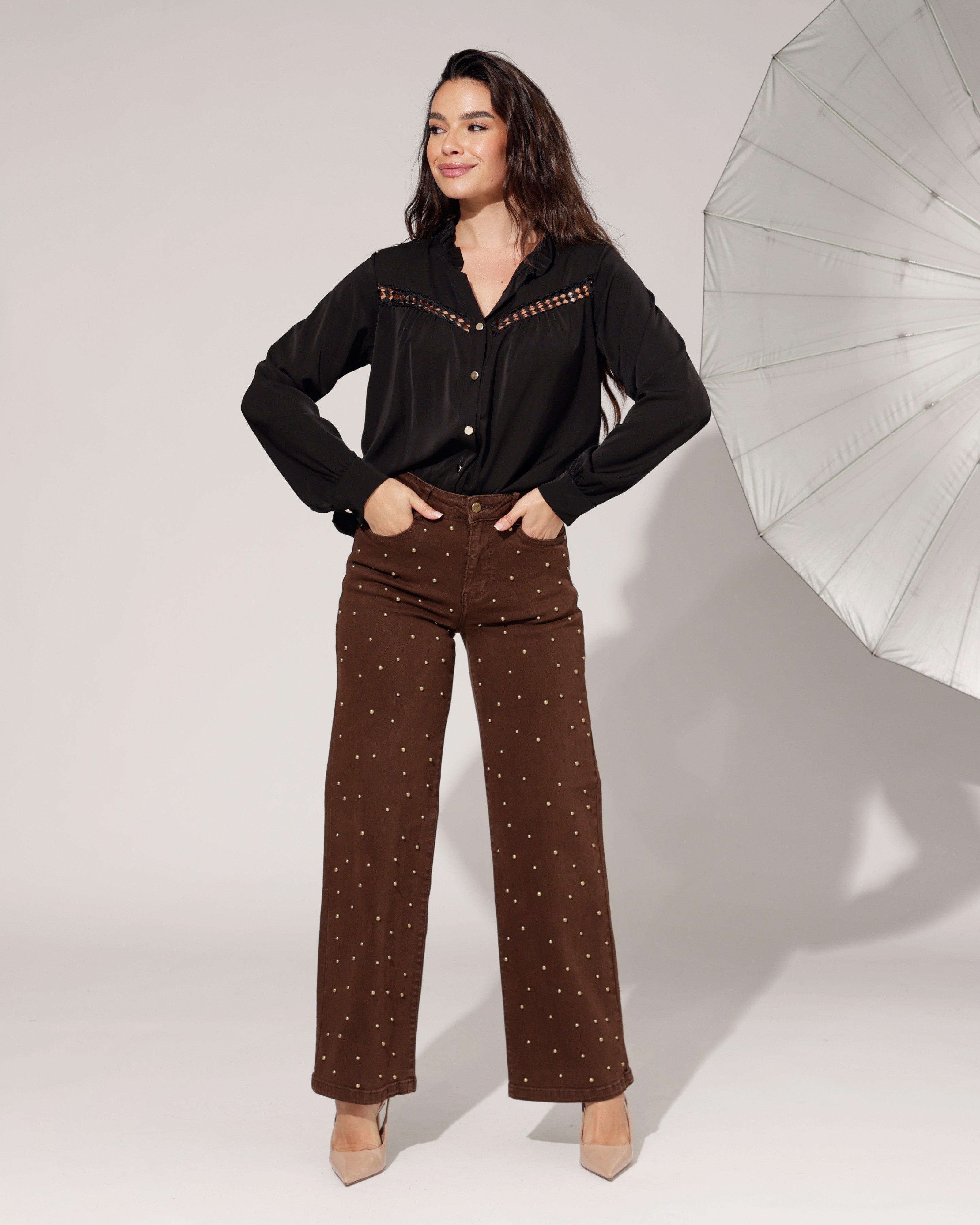 Folyrose | Wide leg jeans Nola Bruin