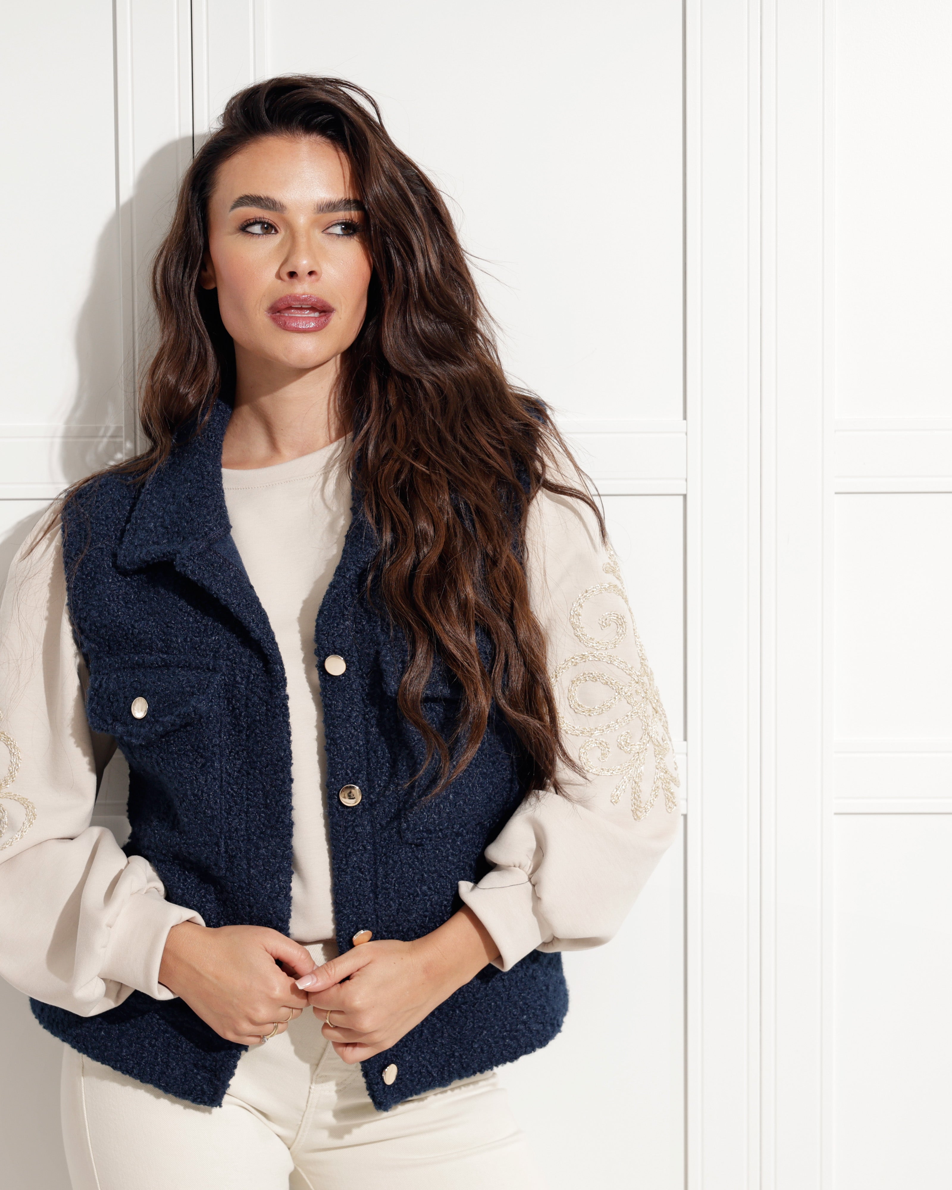 Teddy gilet Nomae Donkerblauw