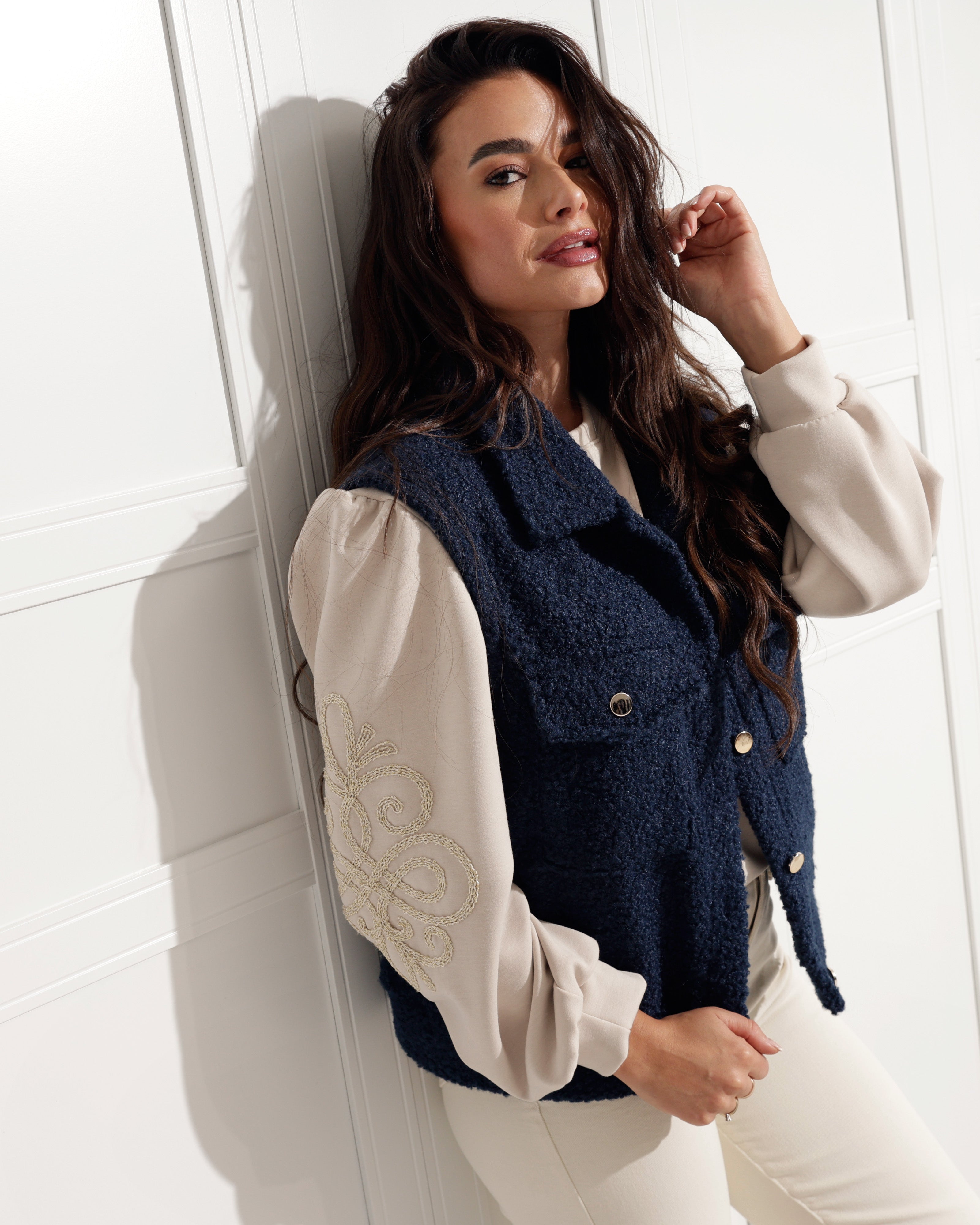 Teddy gilet Nomae Donkerblauw