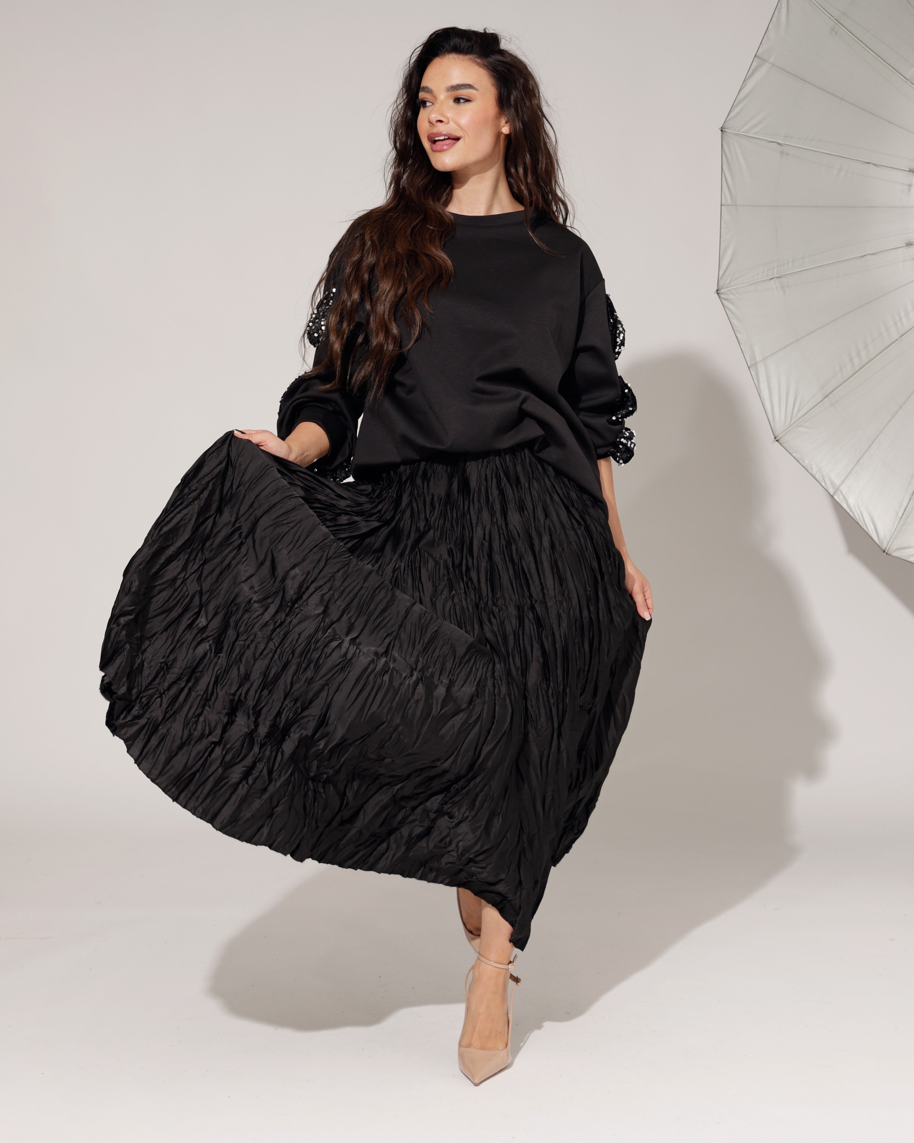 Lange rok Teddie Zwart