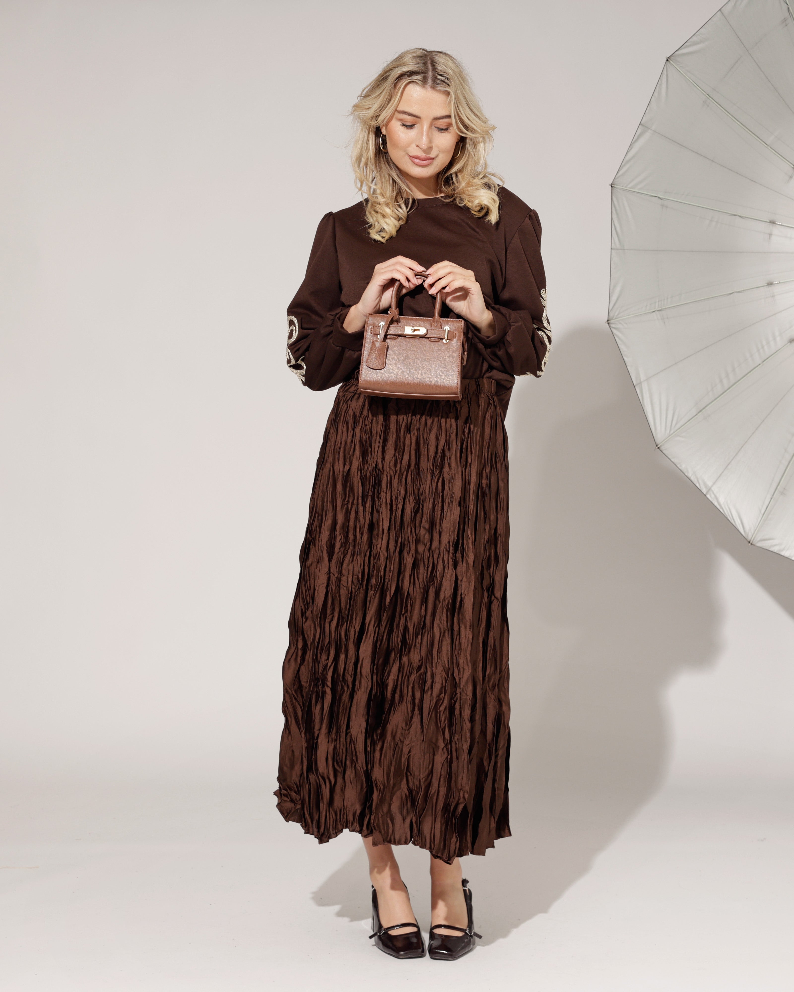 Lange rok Teddie Donkerbruin