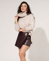Leatherlook skort Felice Donkerbruin