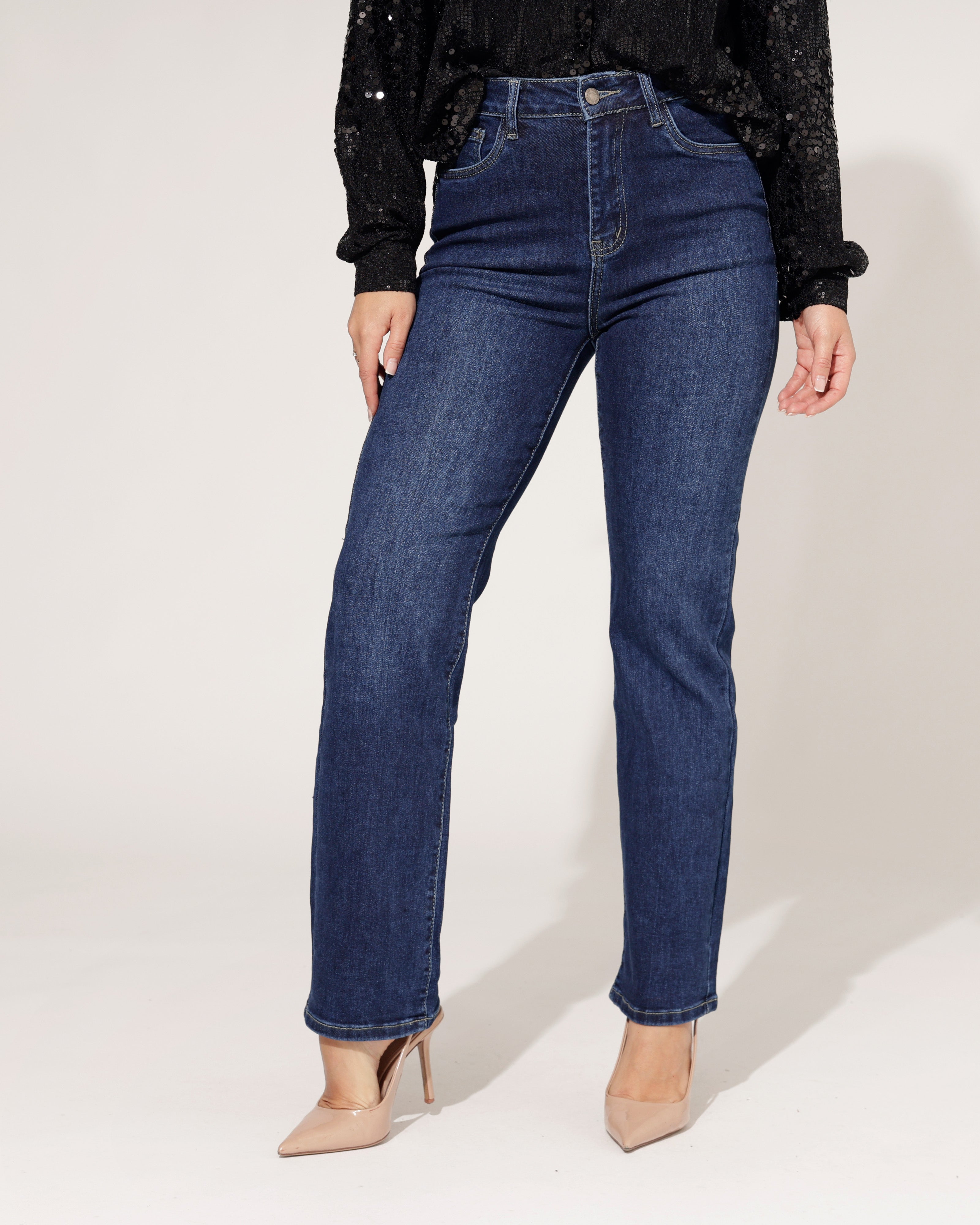 Ana & Lucy | Straight jeans Savvy-4 Donkerblauw