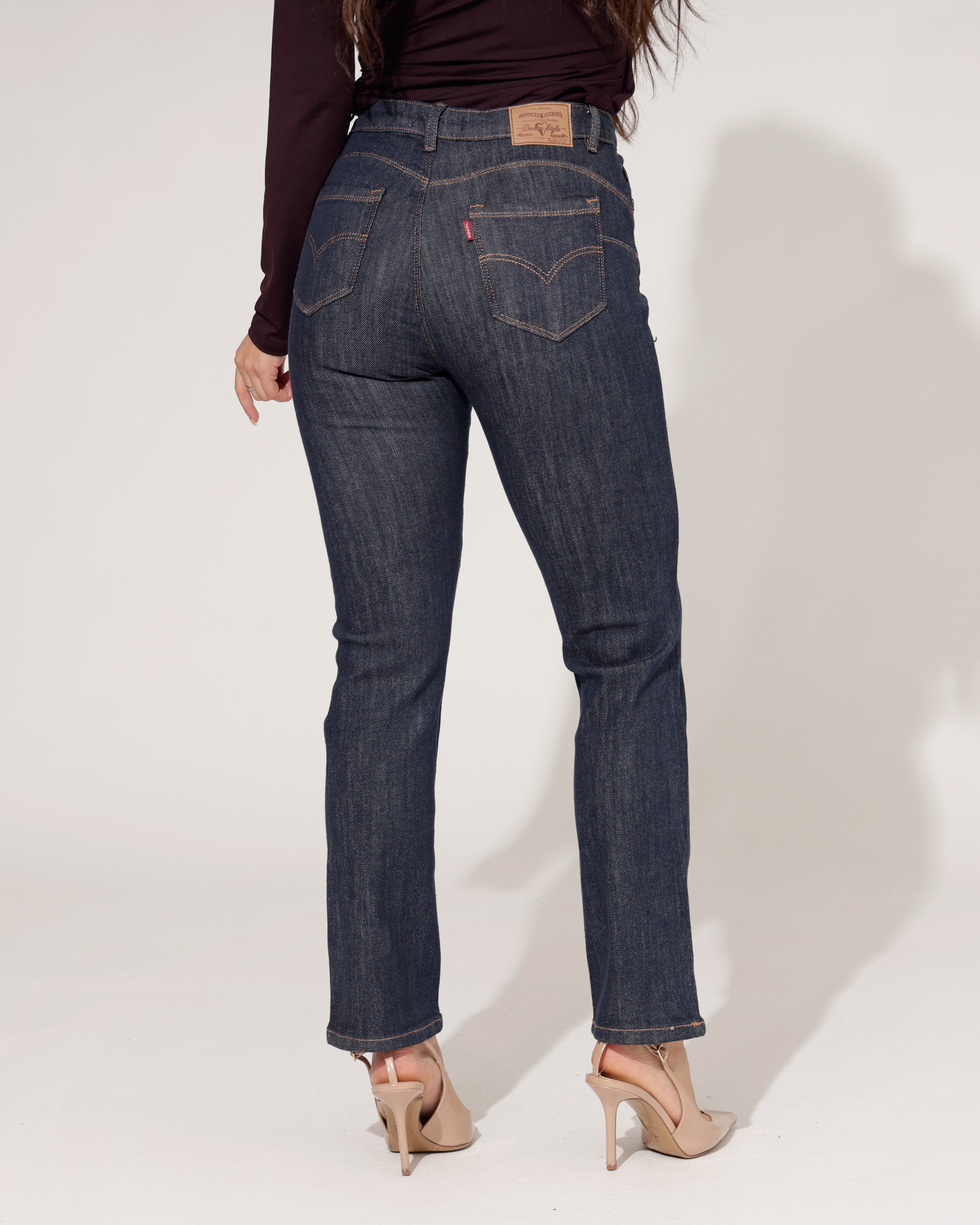 Folyrose | Straight jeans Daisy Donkerblauw