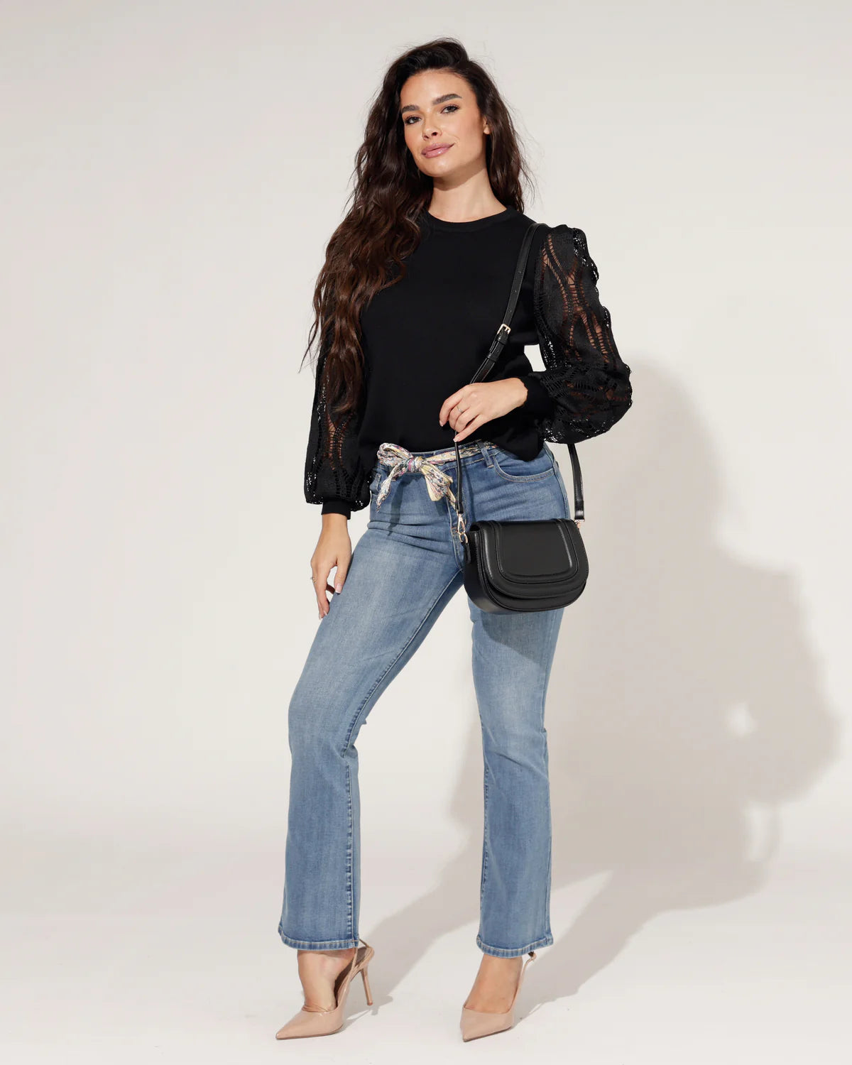 ZAC & ZOE | Flared jeans met sjaaltje Noa-N Blauw