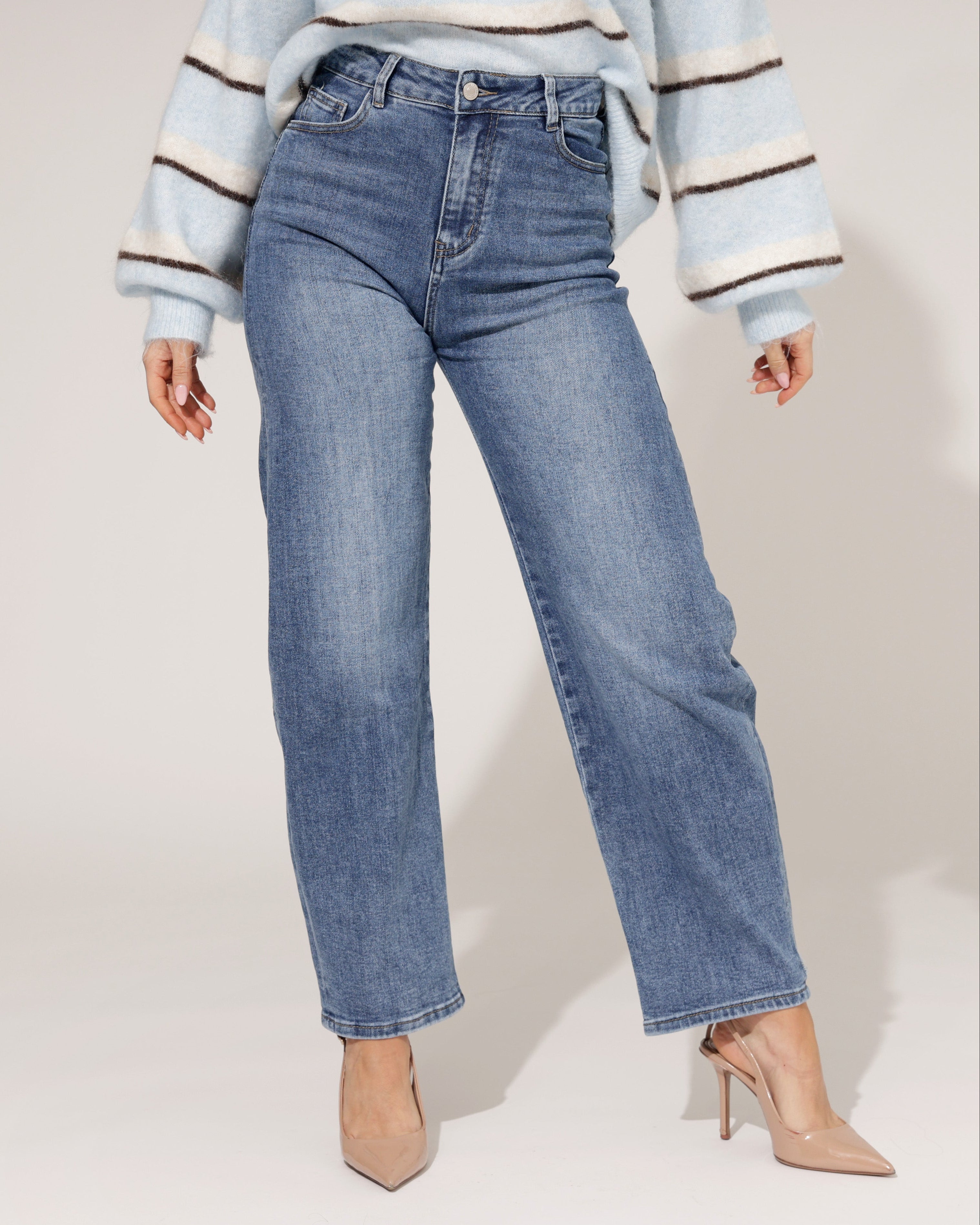 Hello Miss | Barrel jeans Savvy-1 Blauw