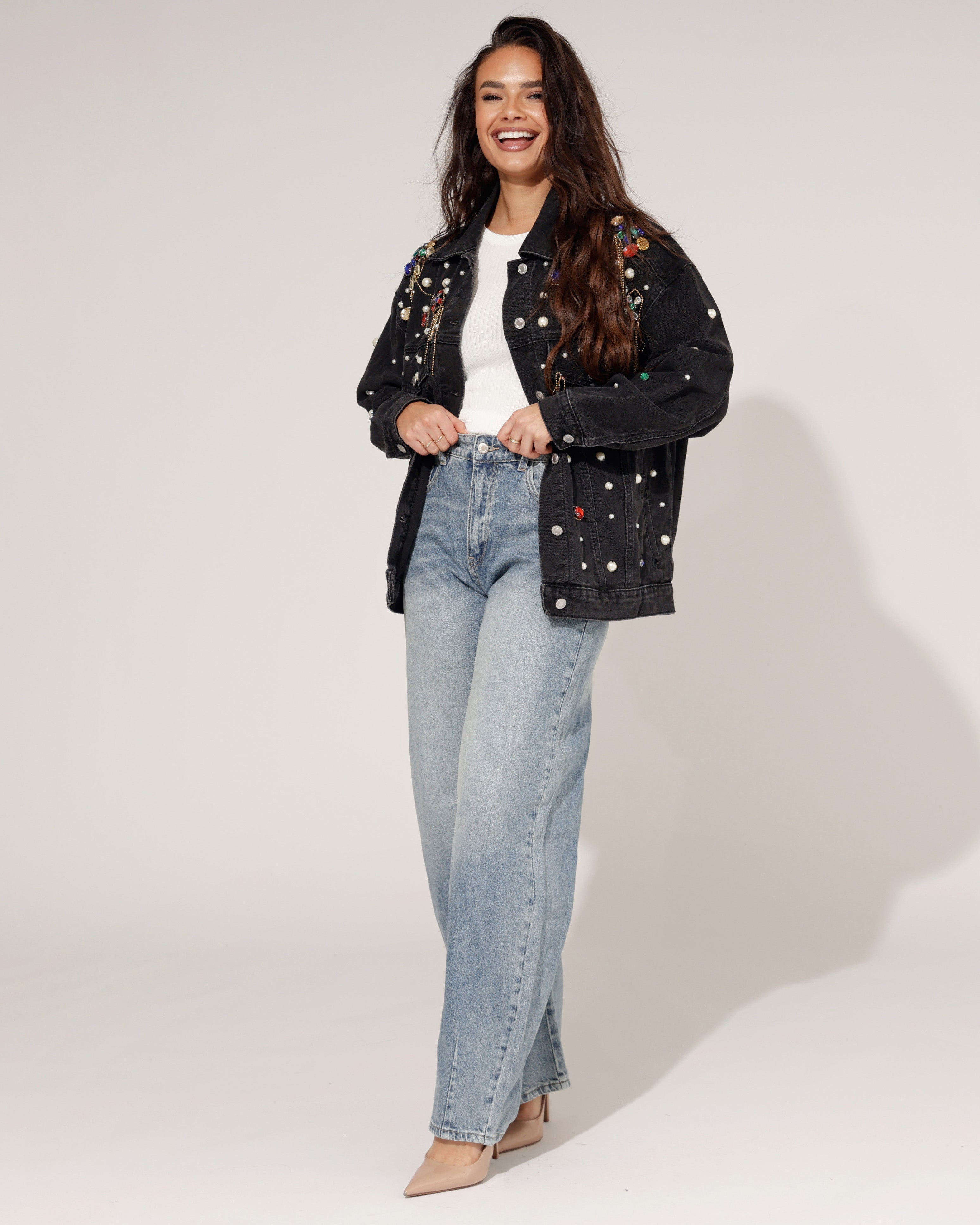 Spijkerjacket Felice Zwart