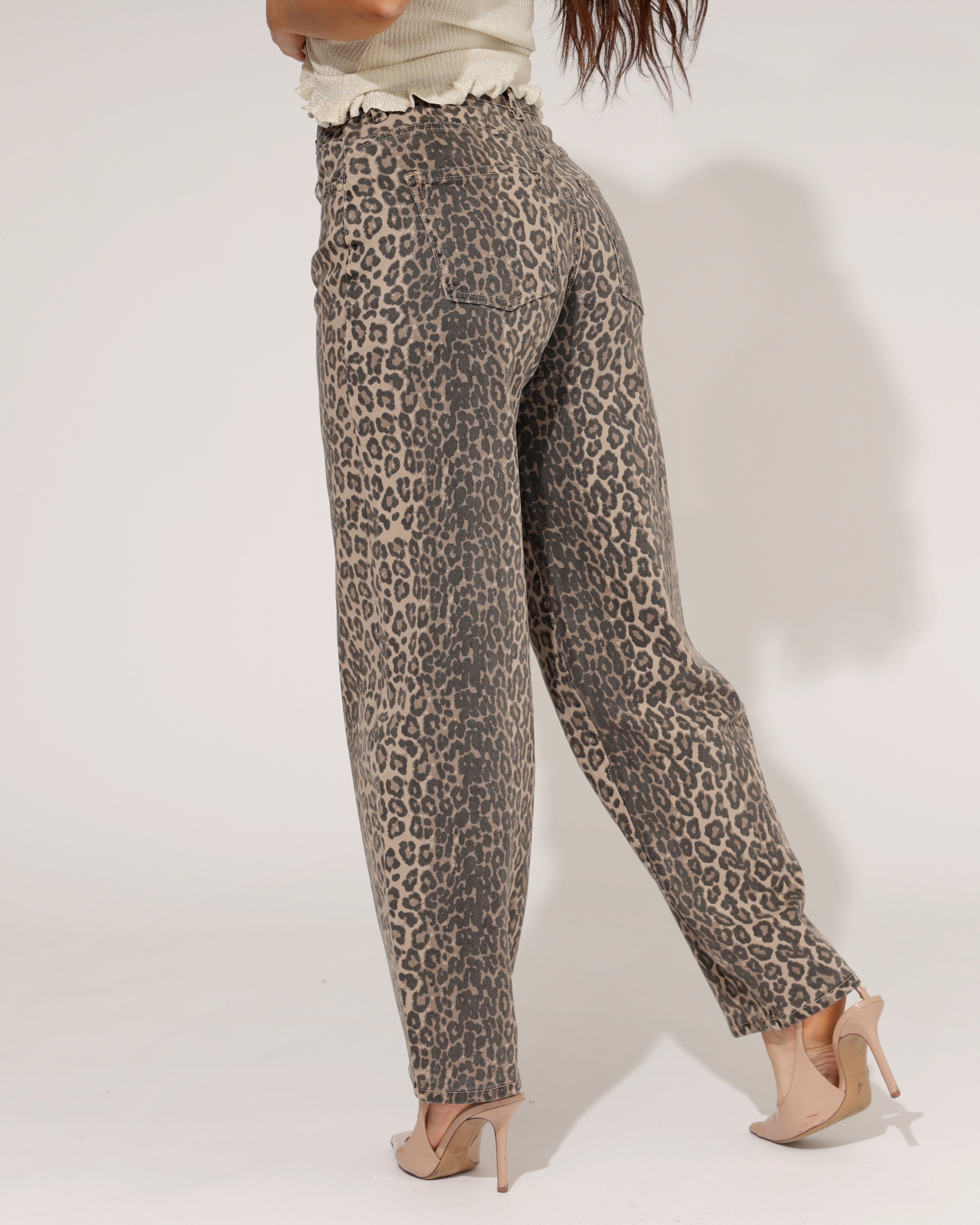 Panter barrel jeans dames Laulia full length - zijkant 2