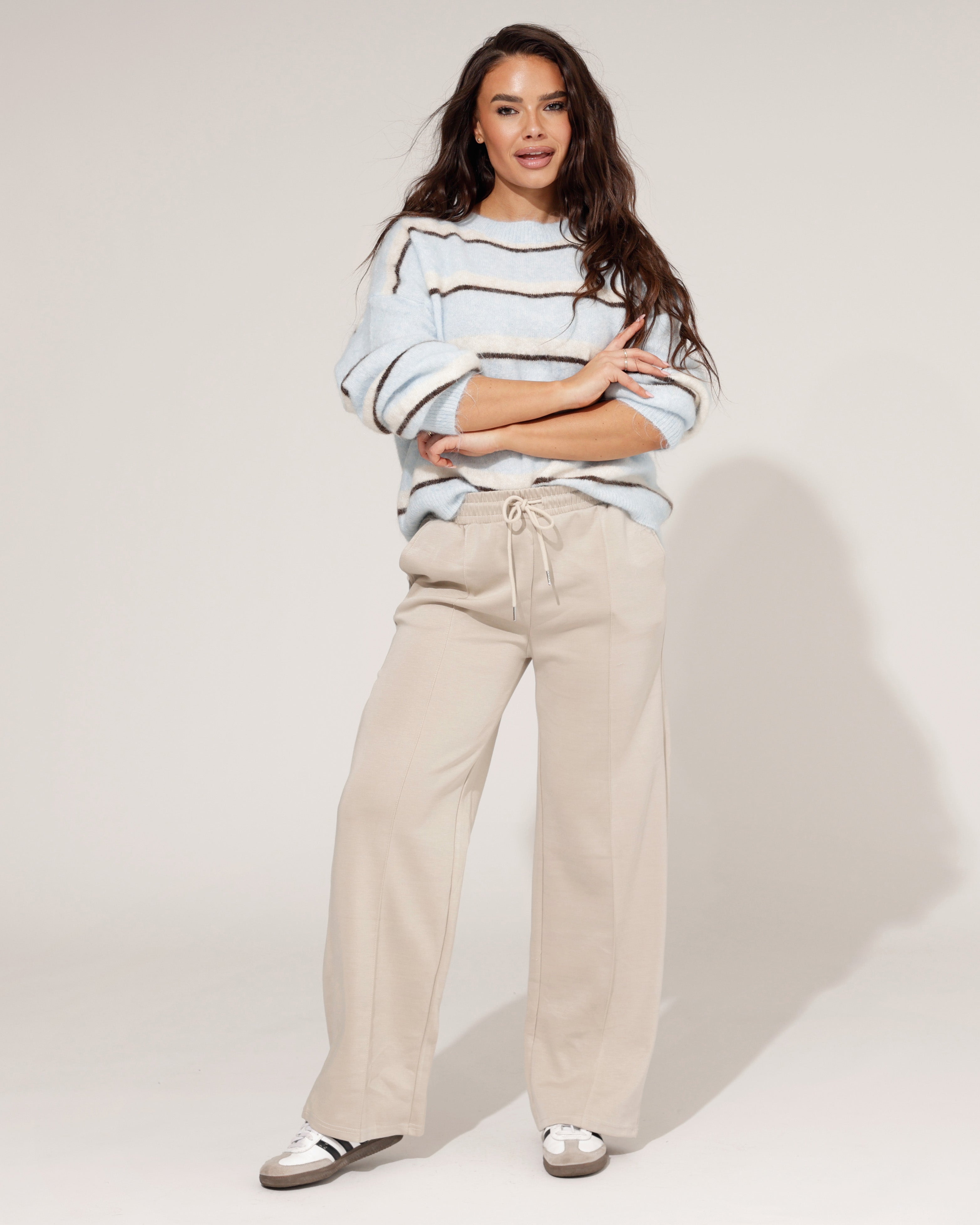 Wijde broek Rozaly Zand