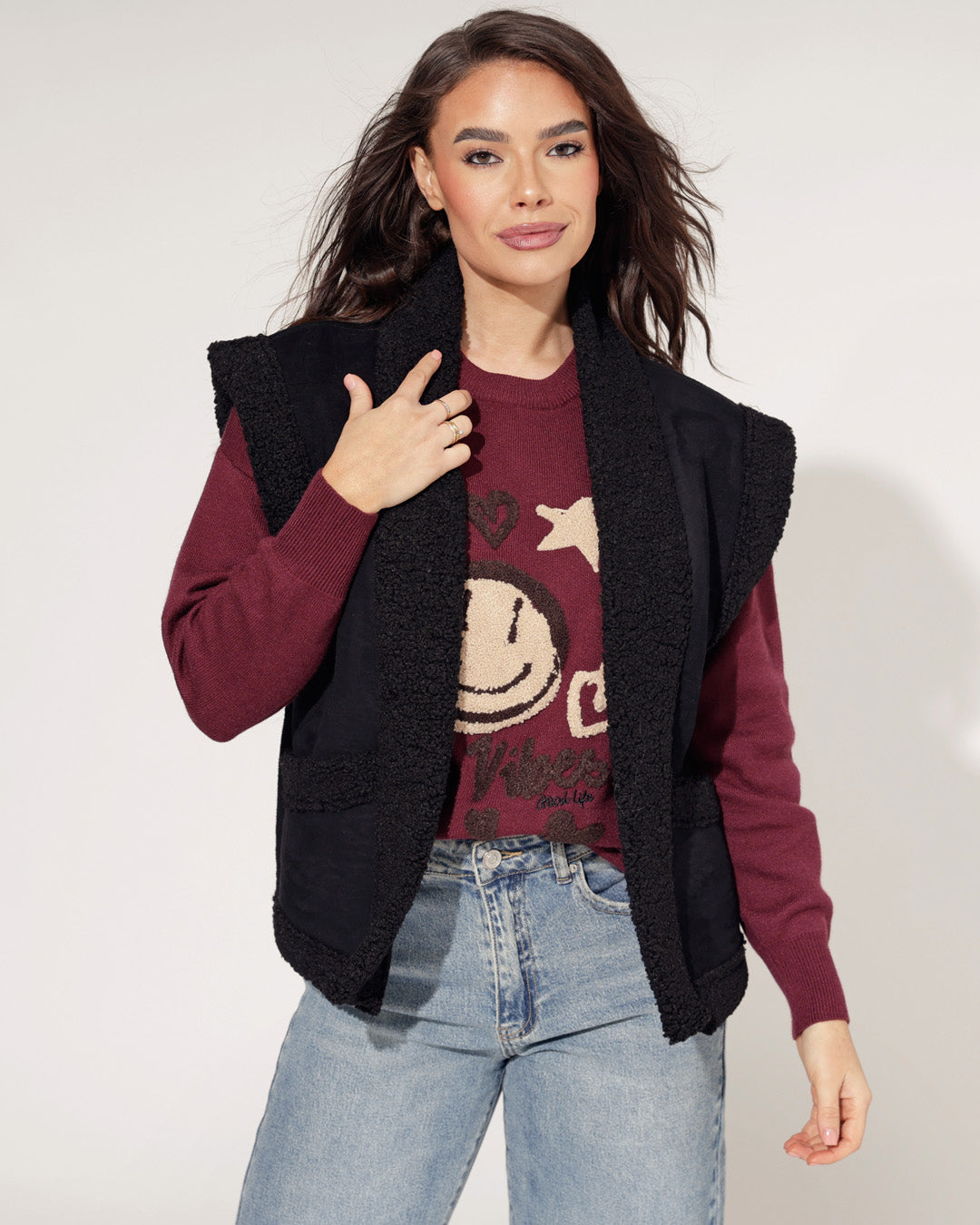 Bontgilet Bibi Zwart