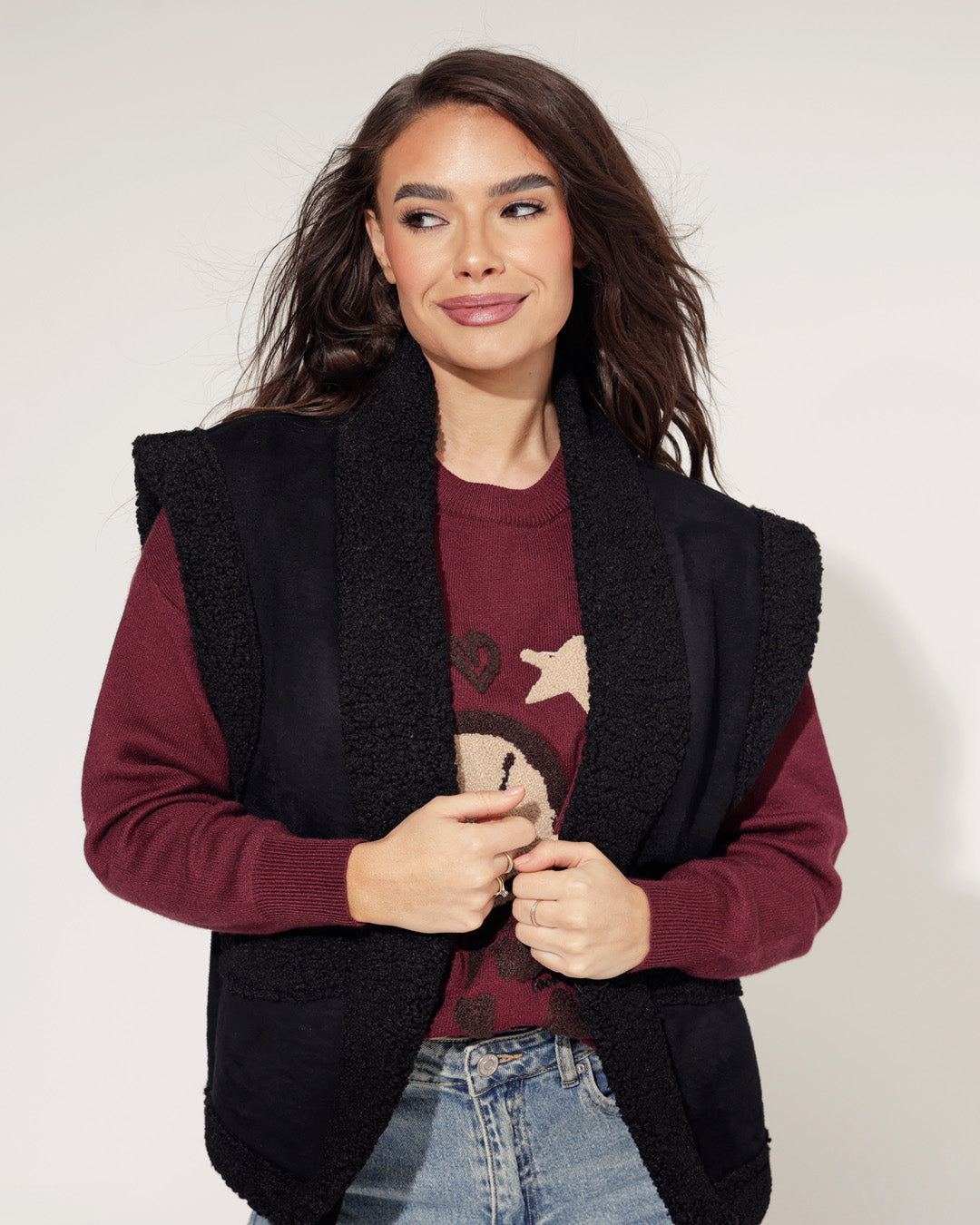 Bontgilet Bibi Zwart