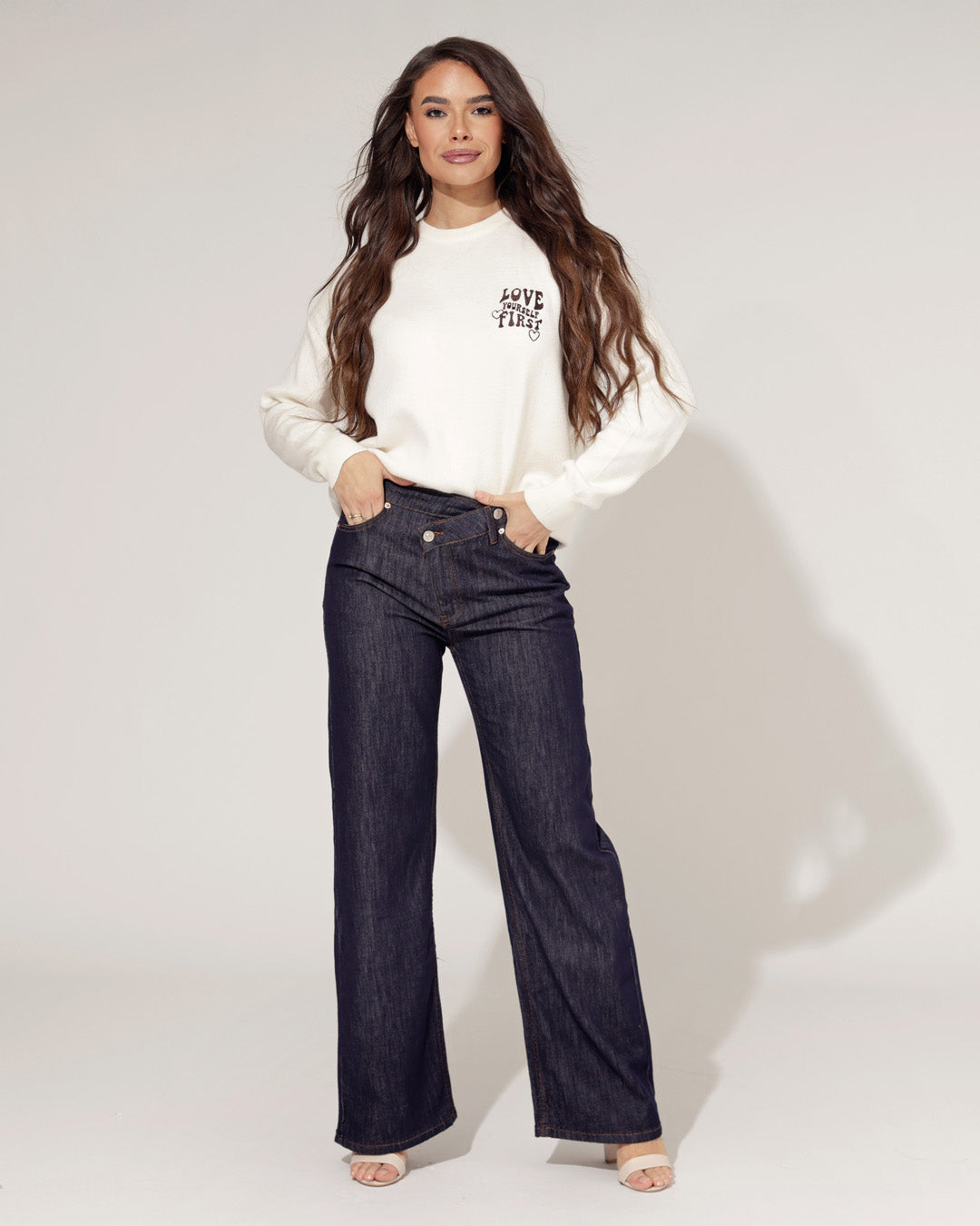 Hello Miss | Wide leg jeans Sailor-7 Donkerblauw