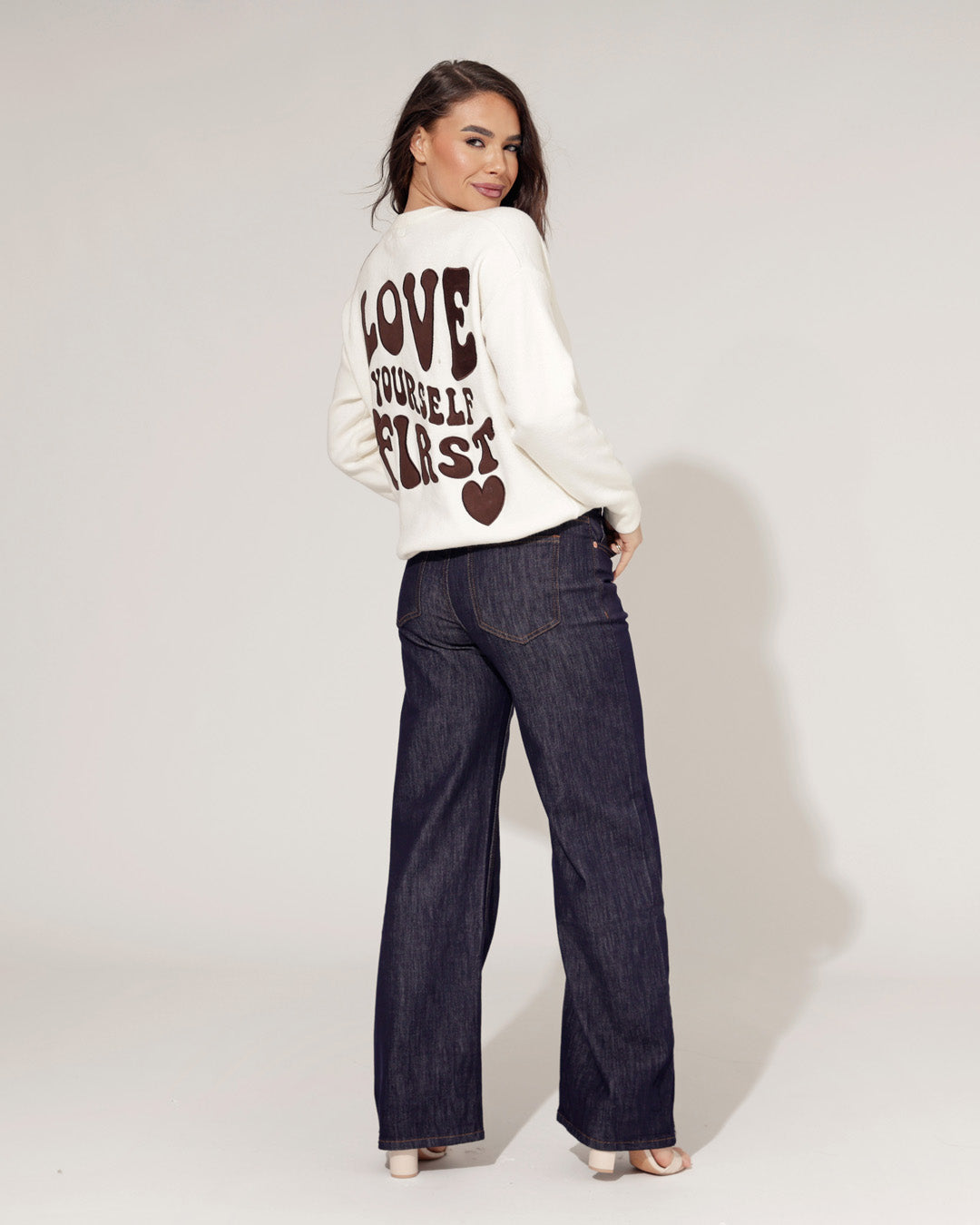 Hello Miss | Wide leg jeans Sailor-7 Donkerblauw