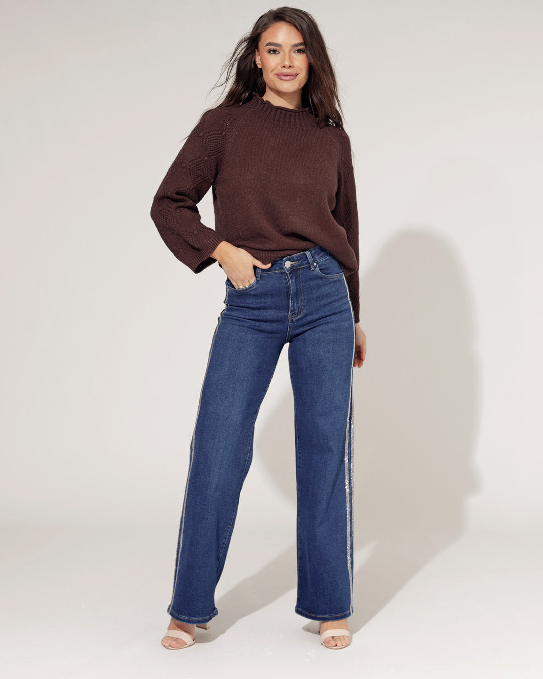 Goodies | Wide leg jeans Kaya Donkerblauw