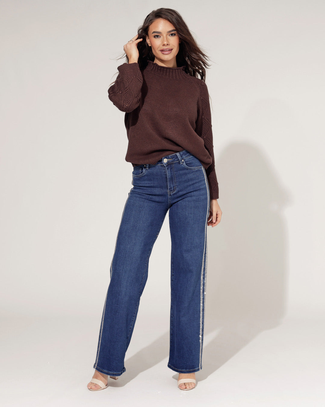 Goodies | Wide leg jeans Kaya Donkerblauw