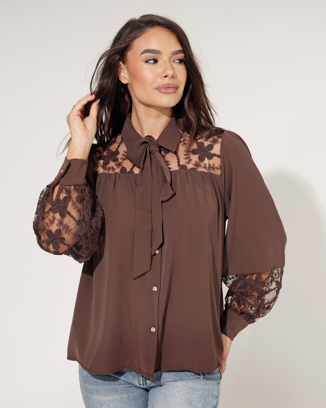 Blouse Besley Donkerbruin