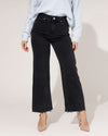 Queen Hearts | Wide leg, Straight jeans Miles-5 Zwart