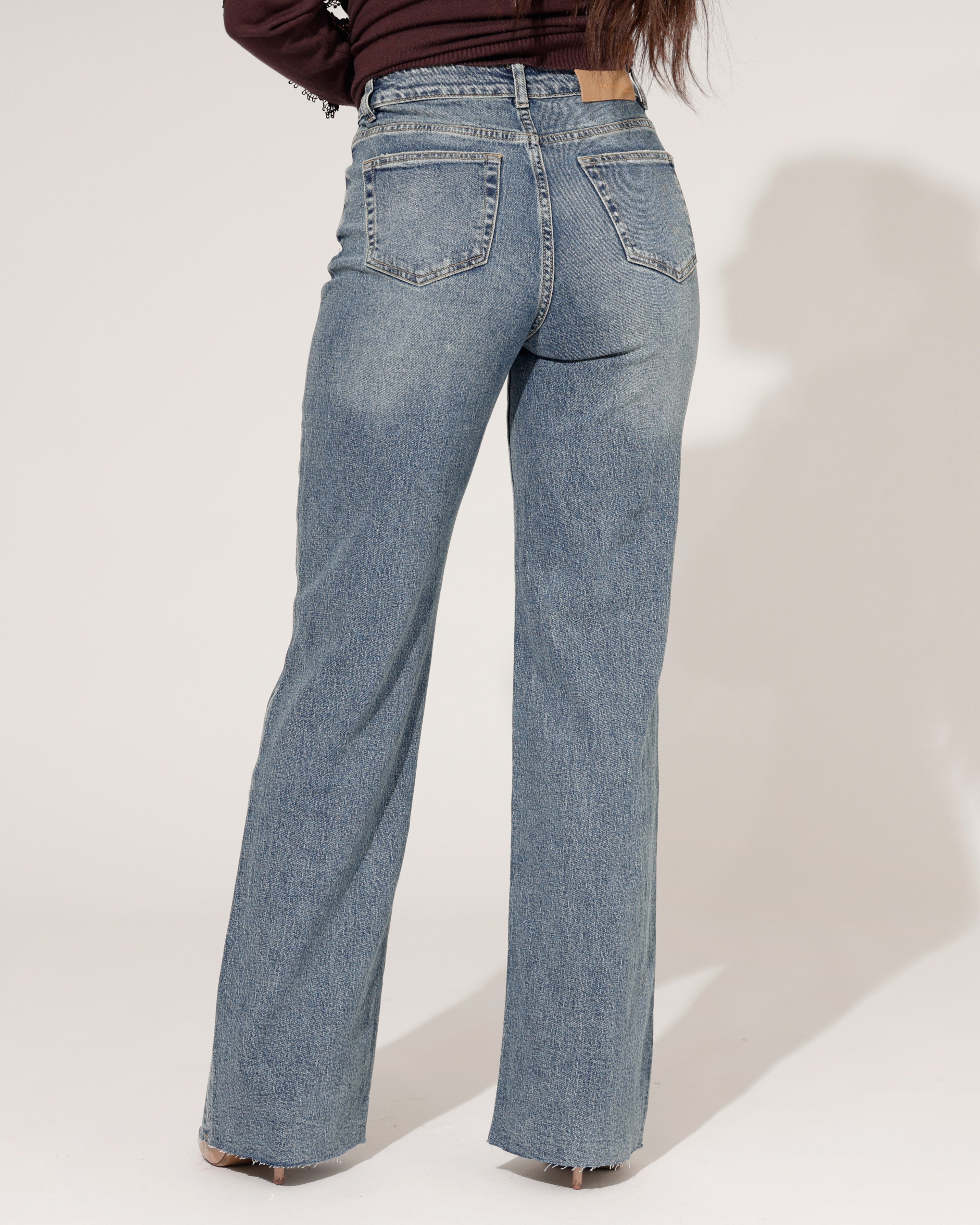 Queen Hearts | Wide leg jeans Nina-21 Donkerblauw
