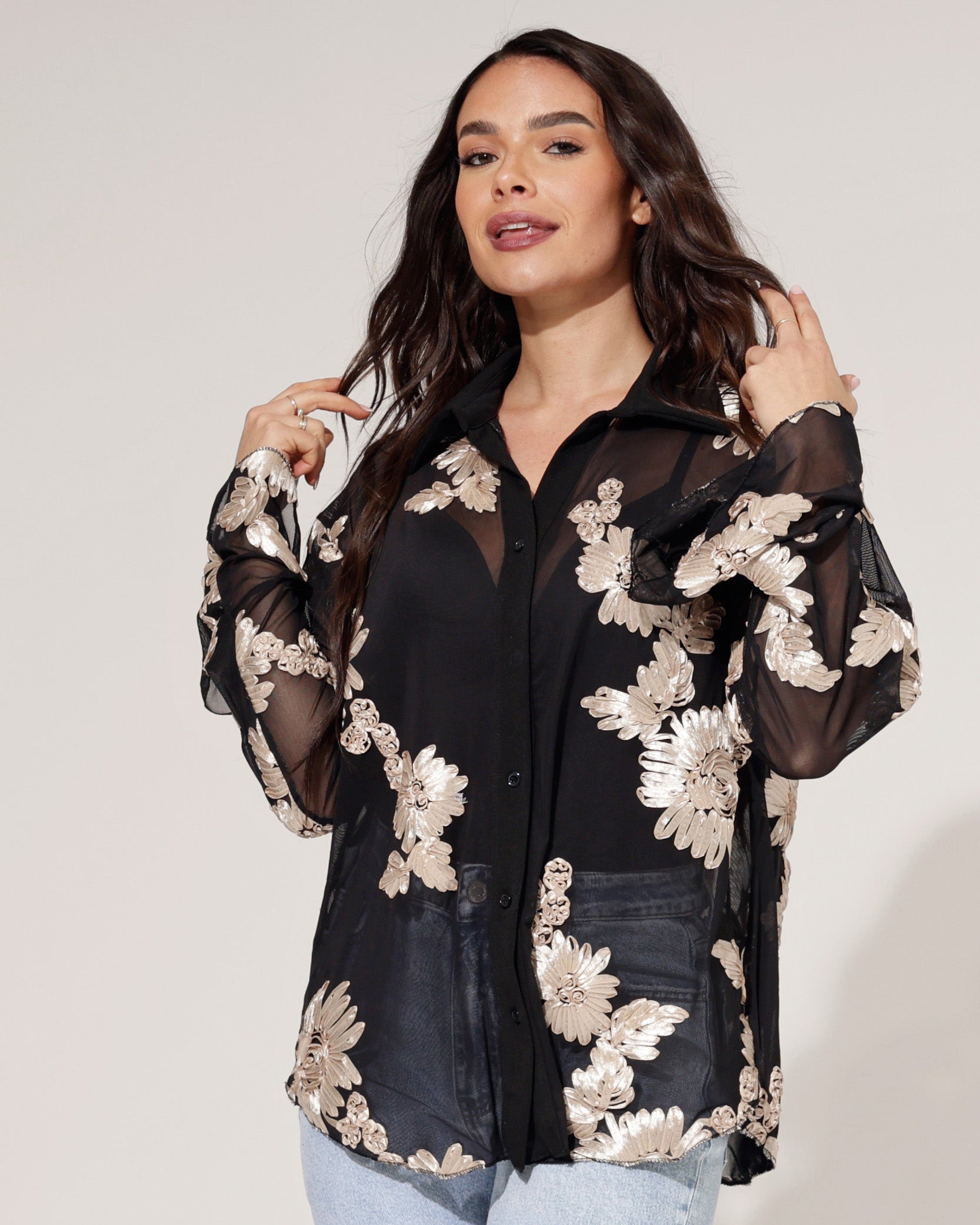 Blouse Amber Zwart/ Goud