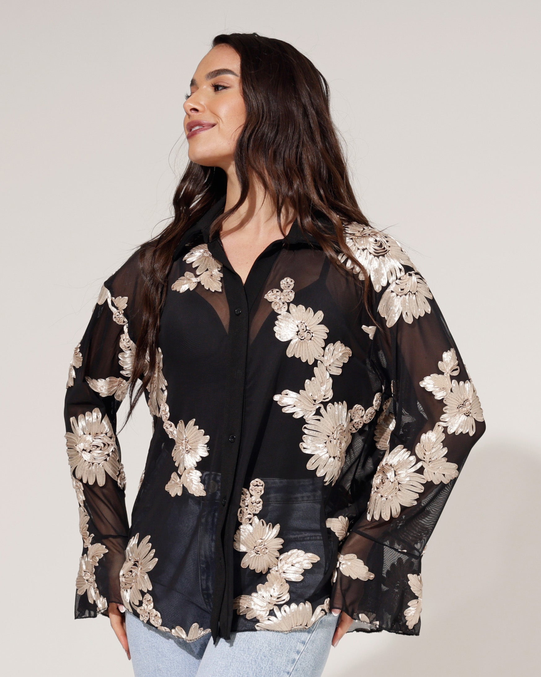 Blouse Amber Zwart/ Goud