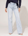 Queen Hearts | Wide leg jeans met Stras Revi-2 Lichtblauw