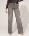 Queen Hearts | Wide leg jeans Eva-1 Donkergrijs