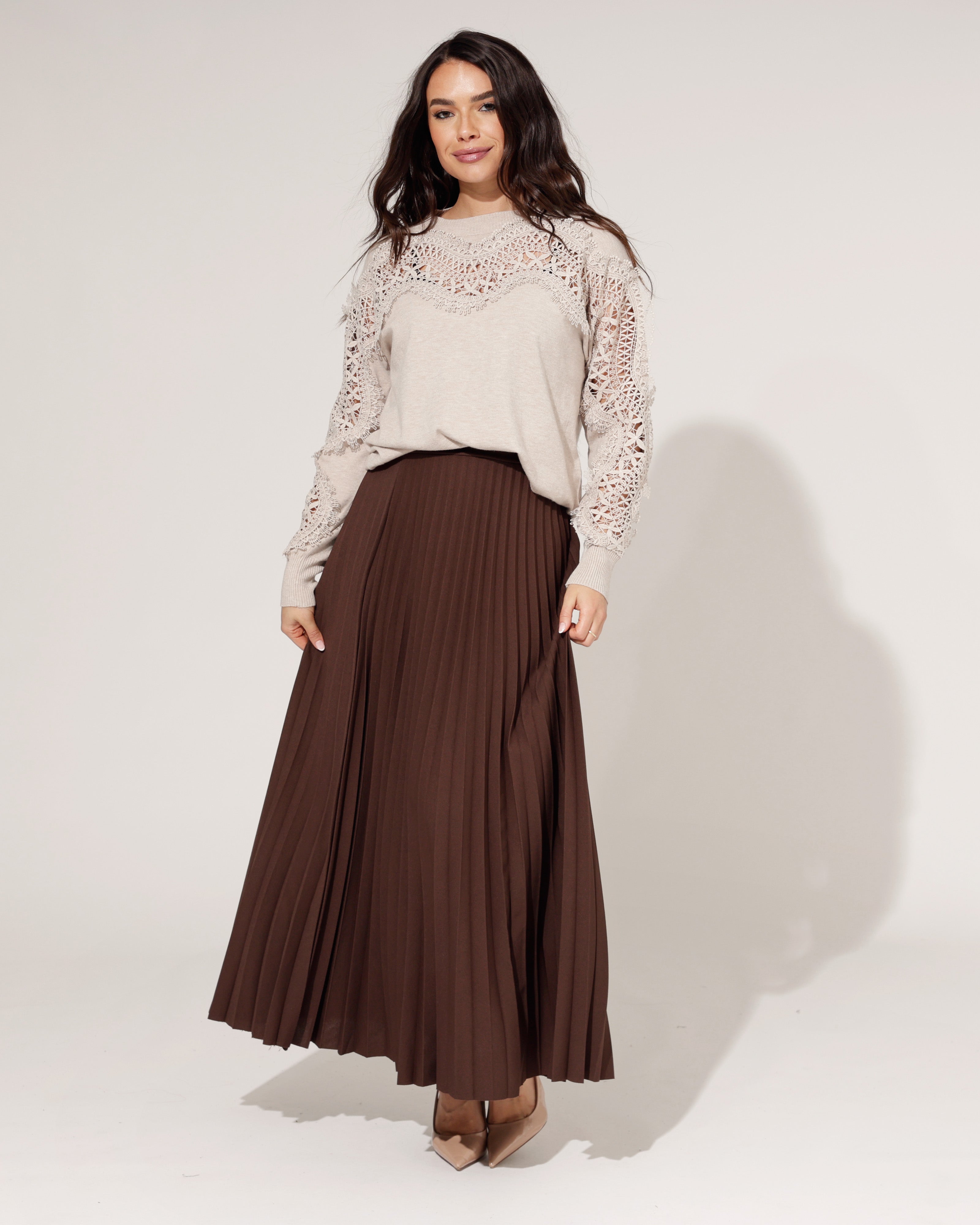 Plisse-rok Yenny Bruin