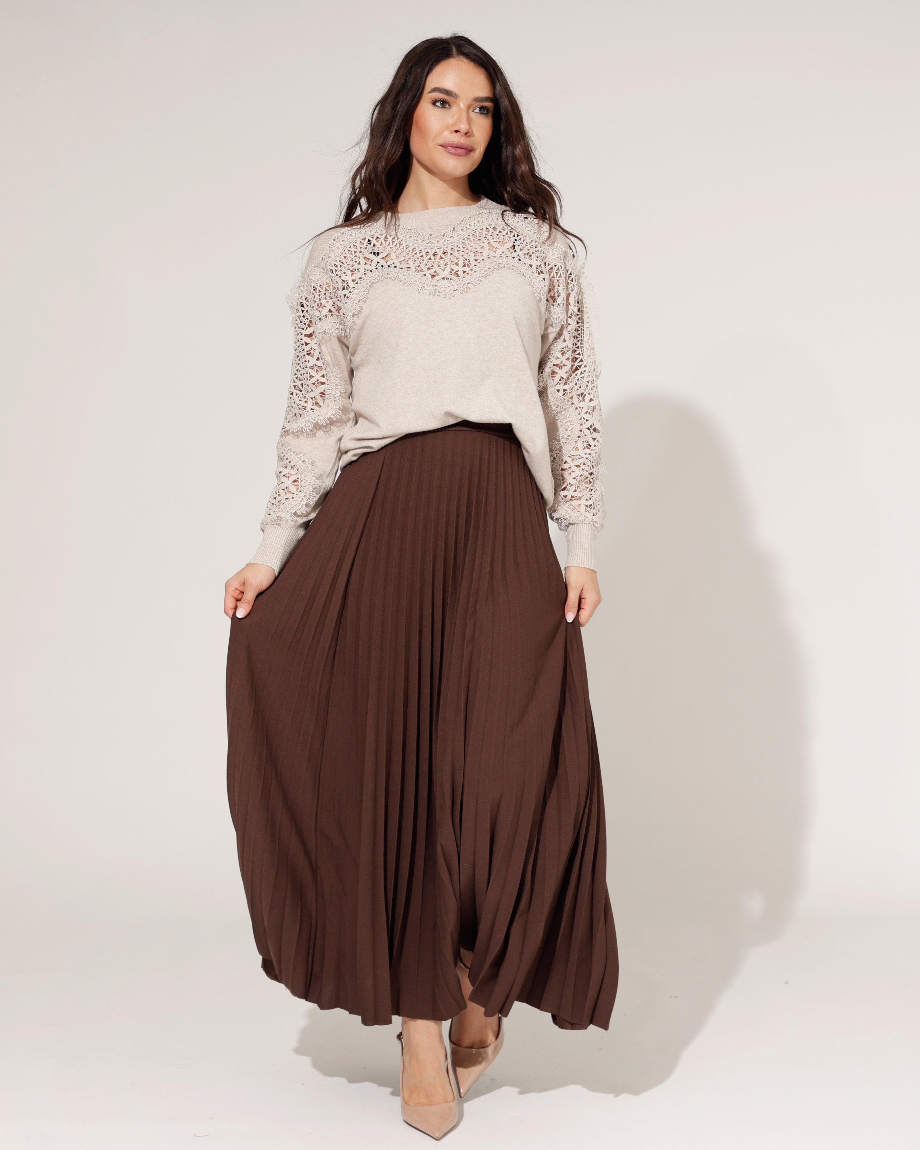 Plisse-rok Yenny Bruin