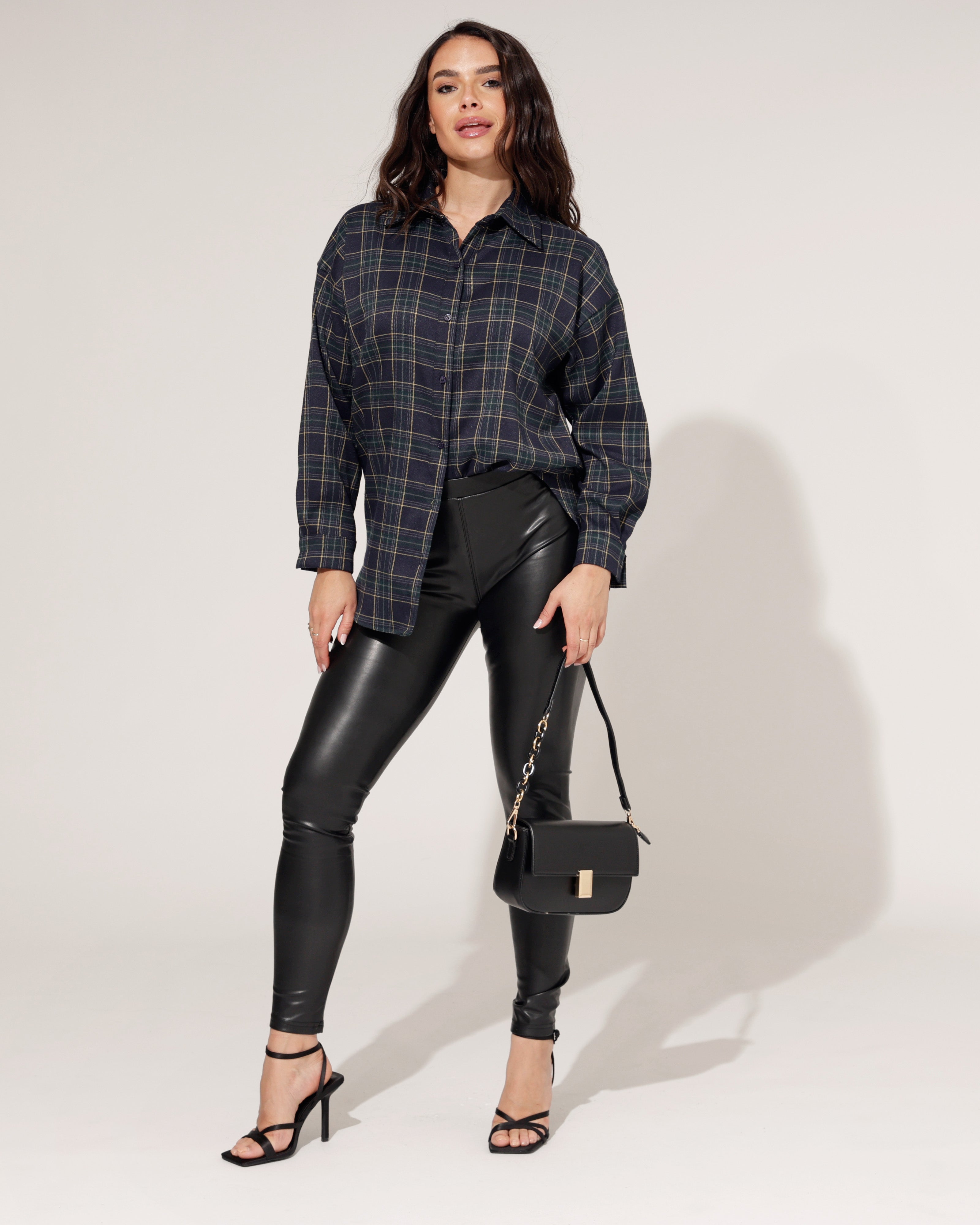 Norfy | Leatherlook legging Mindey Zwart