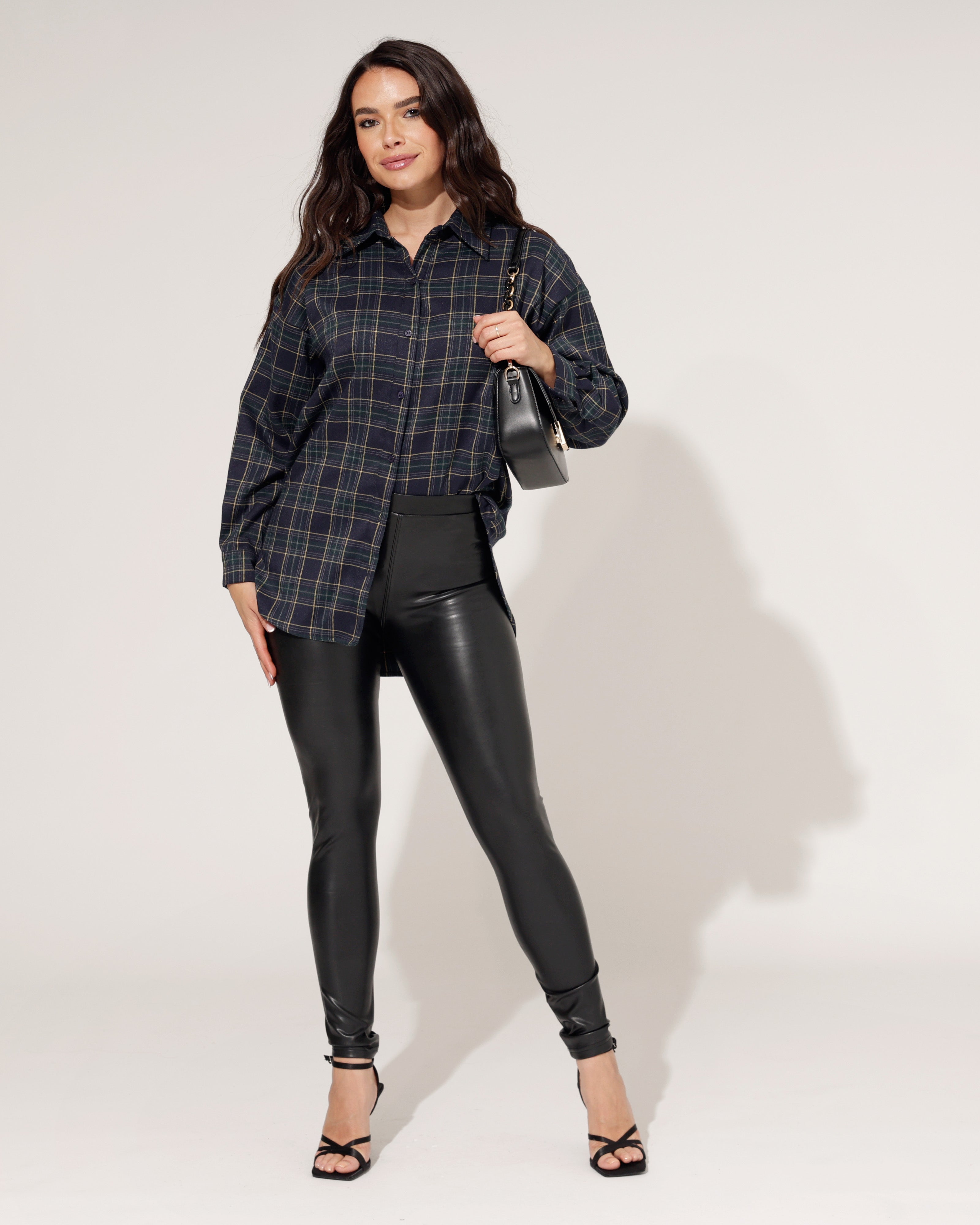 Norfy | Leatherlook legging Mindey Zwart