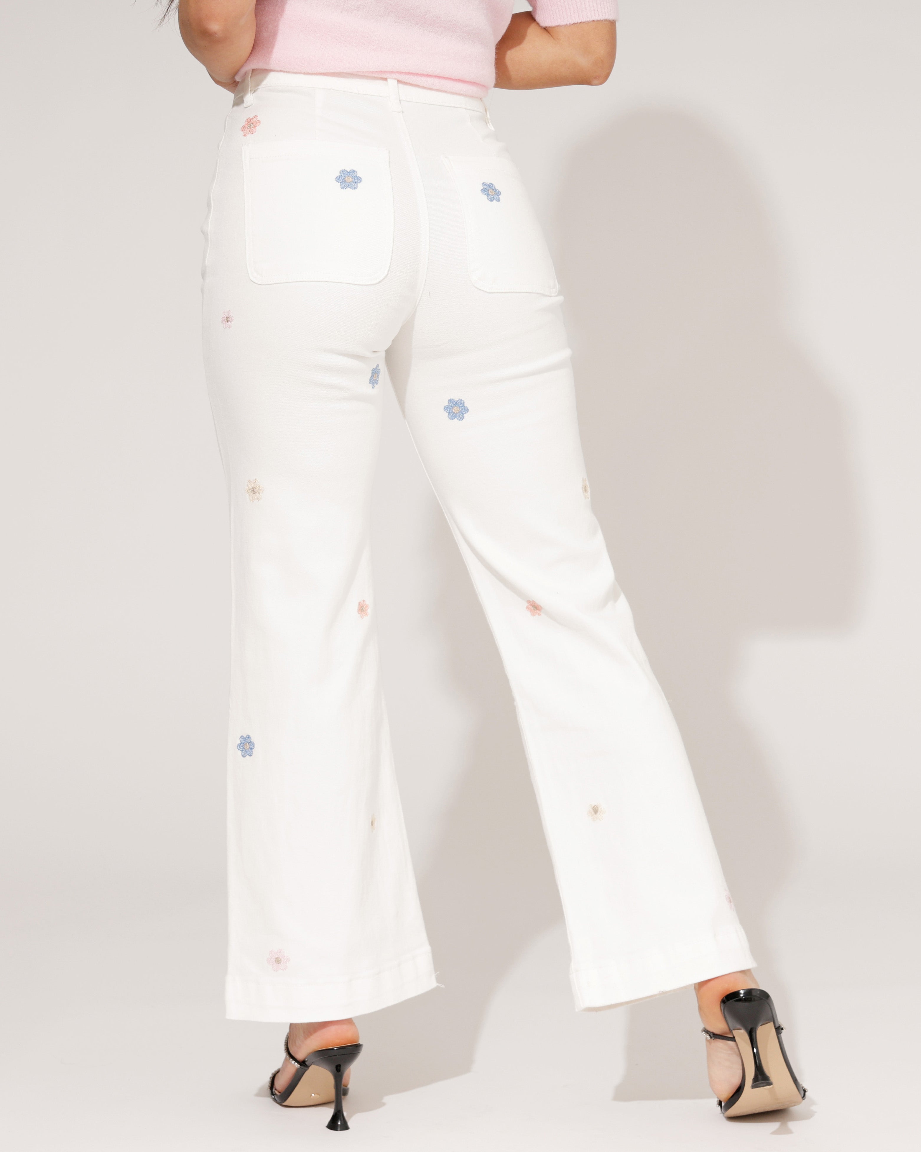 ZAC & ZOE | Wide leg jeans Flowery Wit