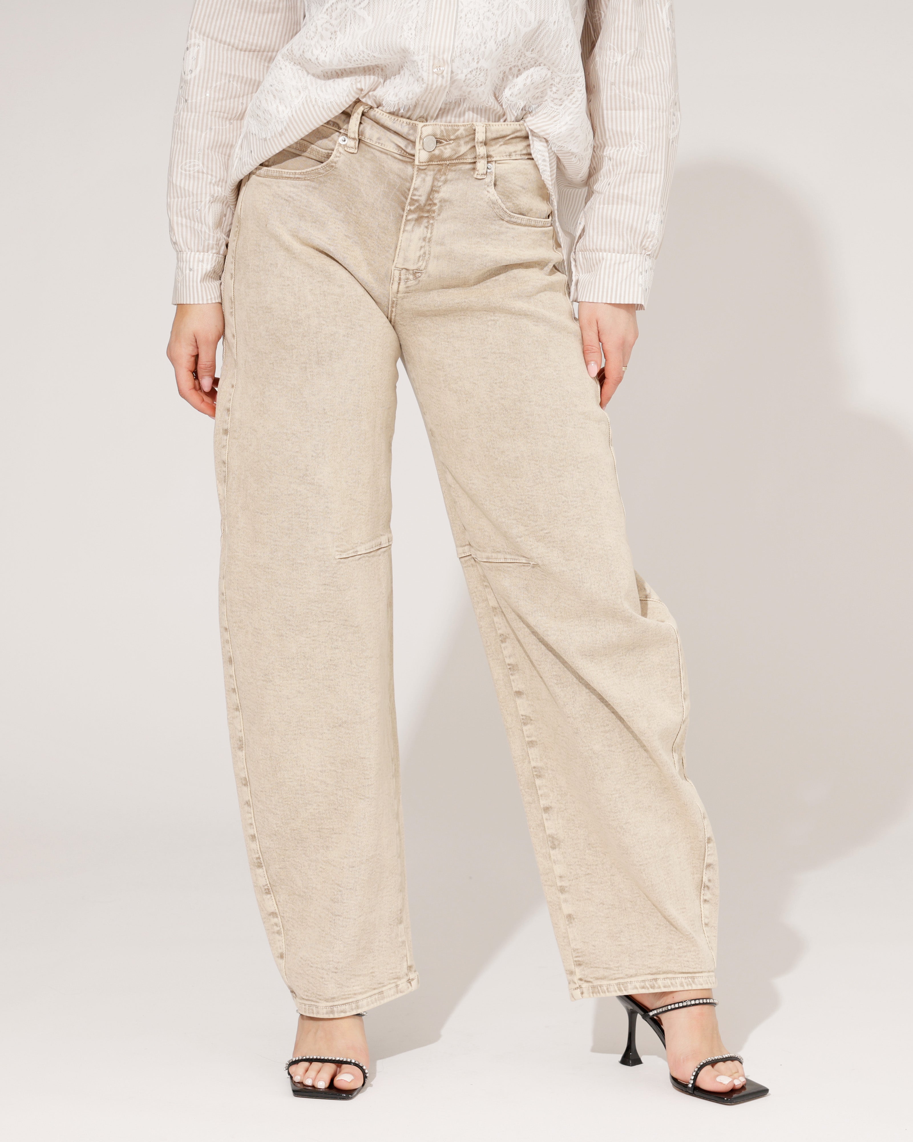 Laulia | Barrel jeans Sena-5 Taupe