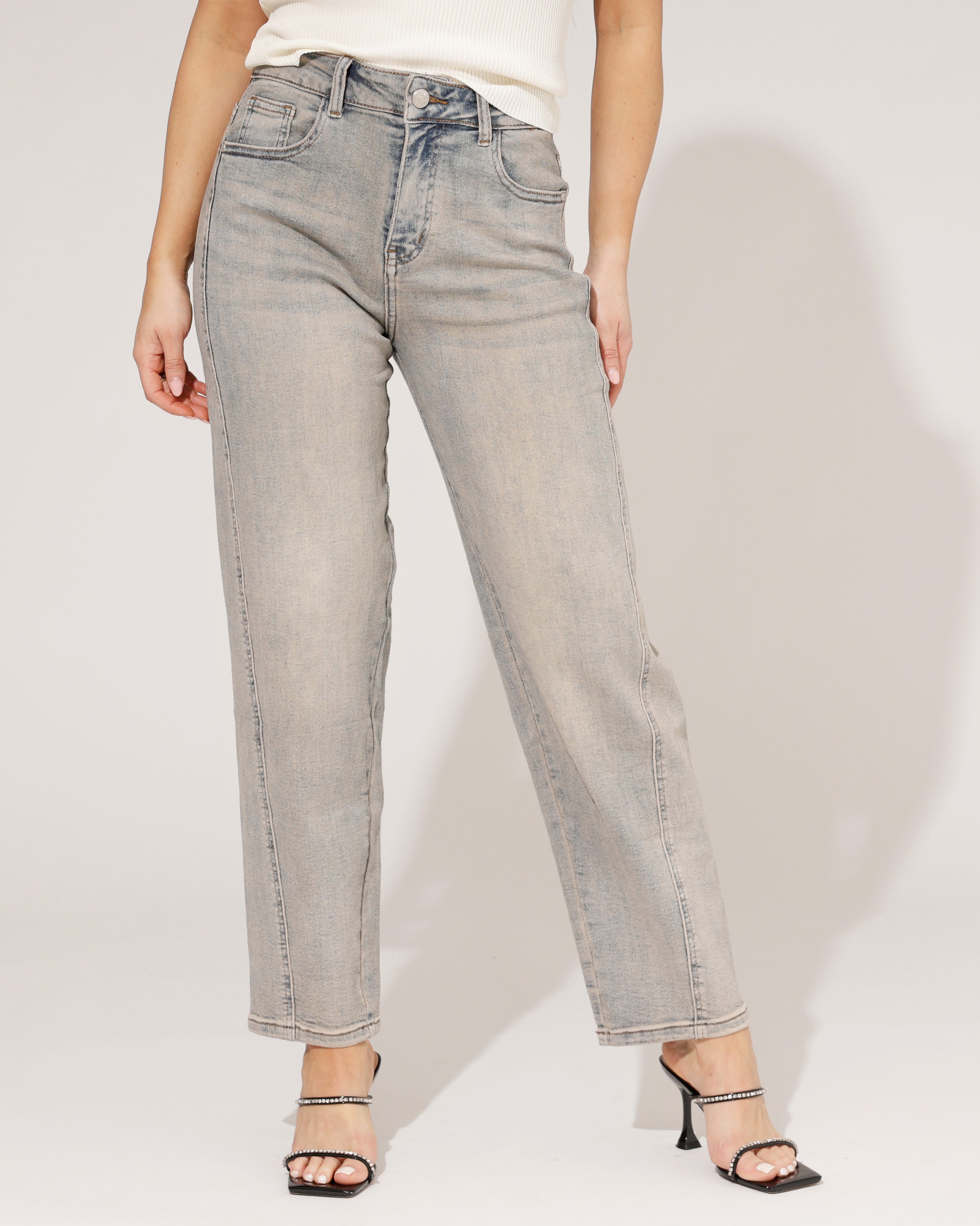 Hello Miss | Barrel jeans Lieq-3 Blauw