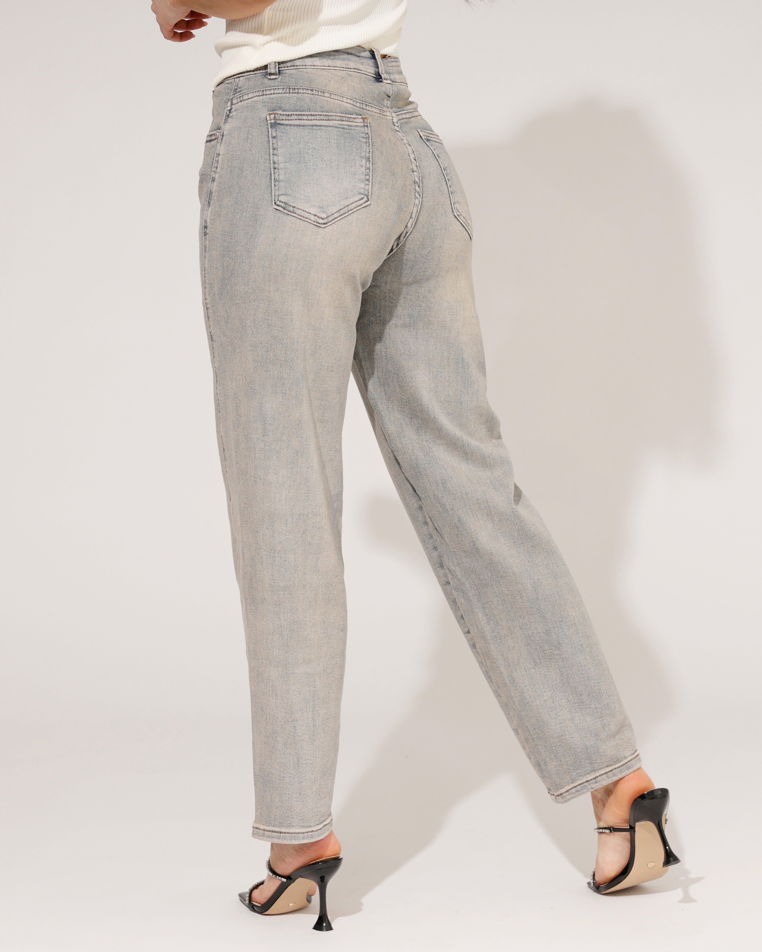 Hello Miss | Barrel jeans Lieq-3 Blauw