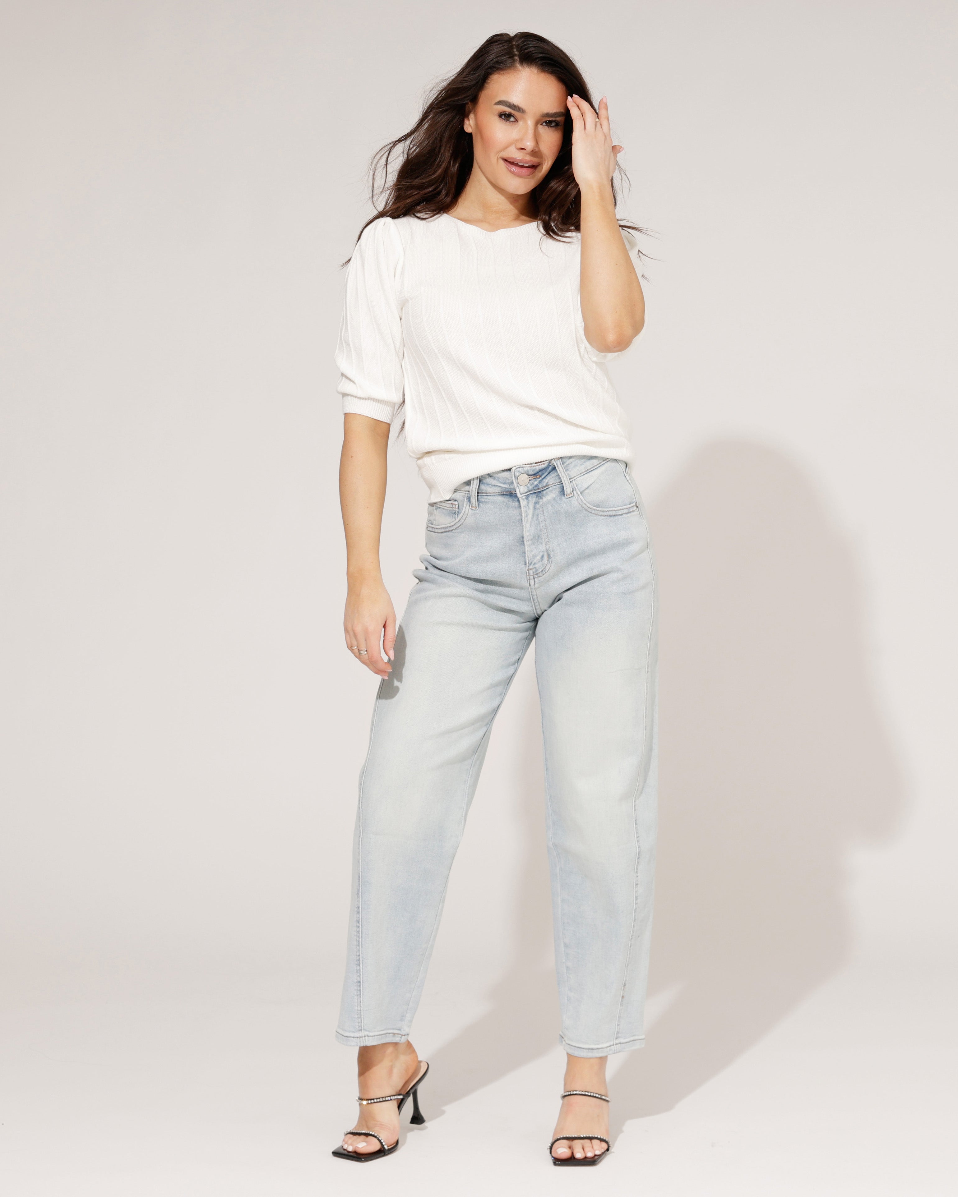 Hello Miss | Barrel jeans Lieq-1 Lichtblauw