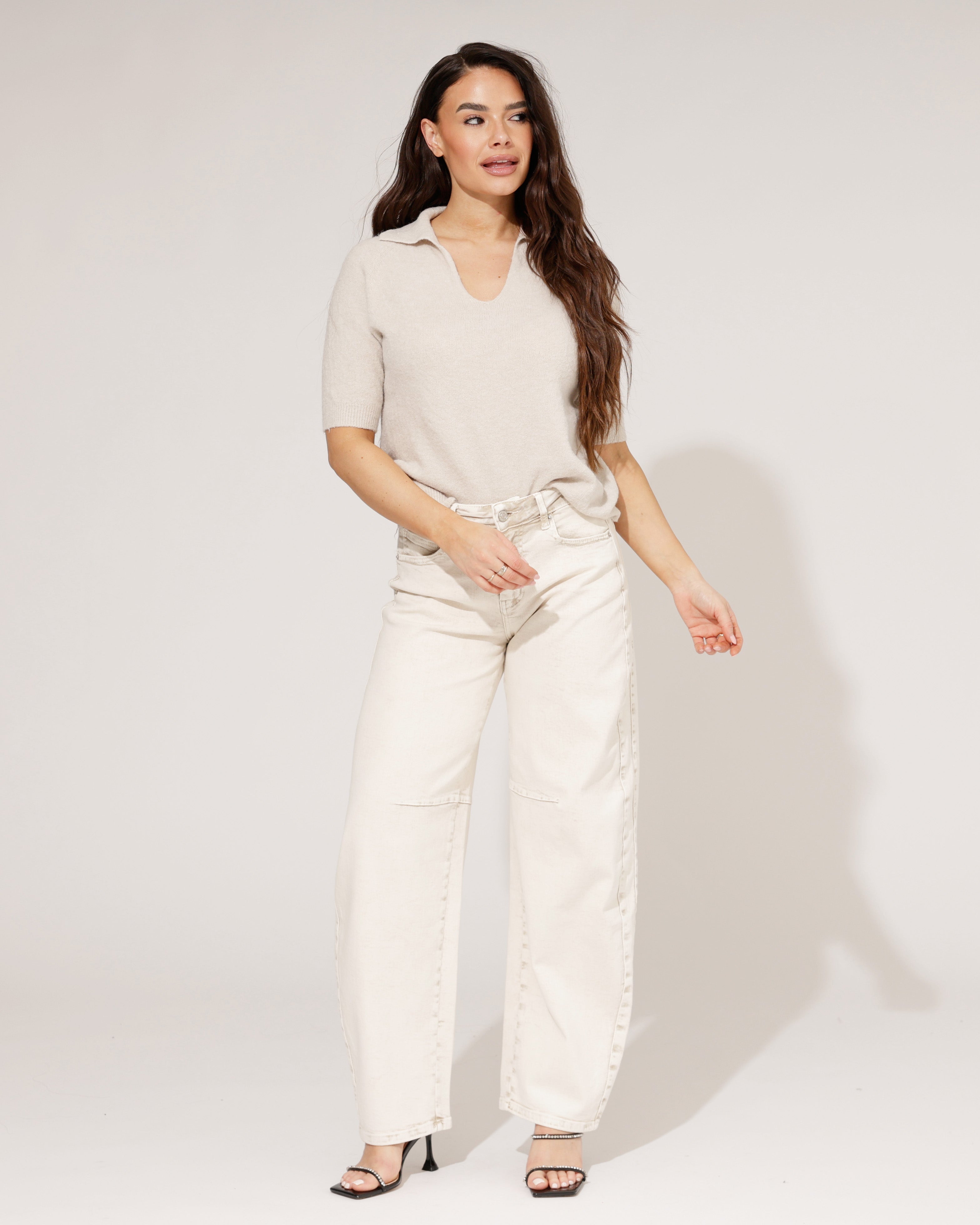 Laulia | Barrel jeans Sena-2 Beige