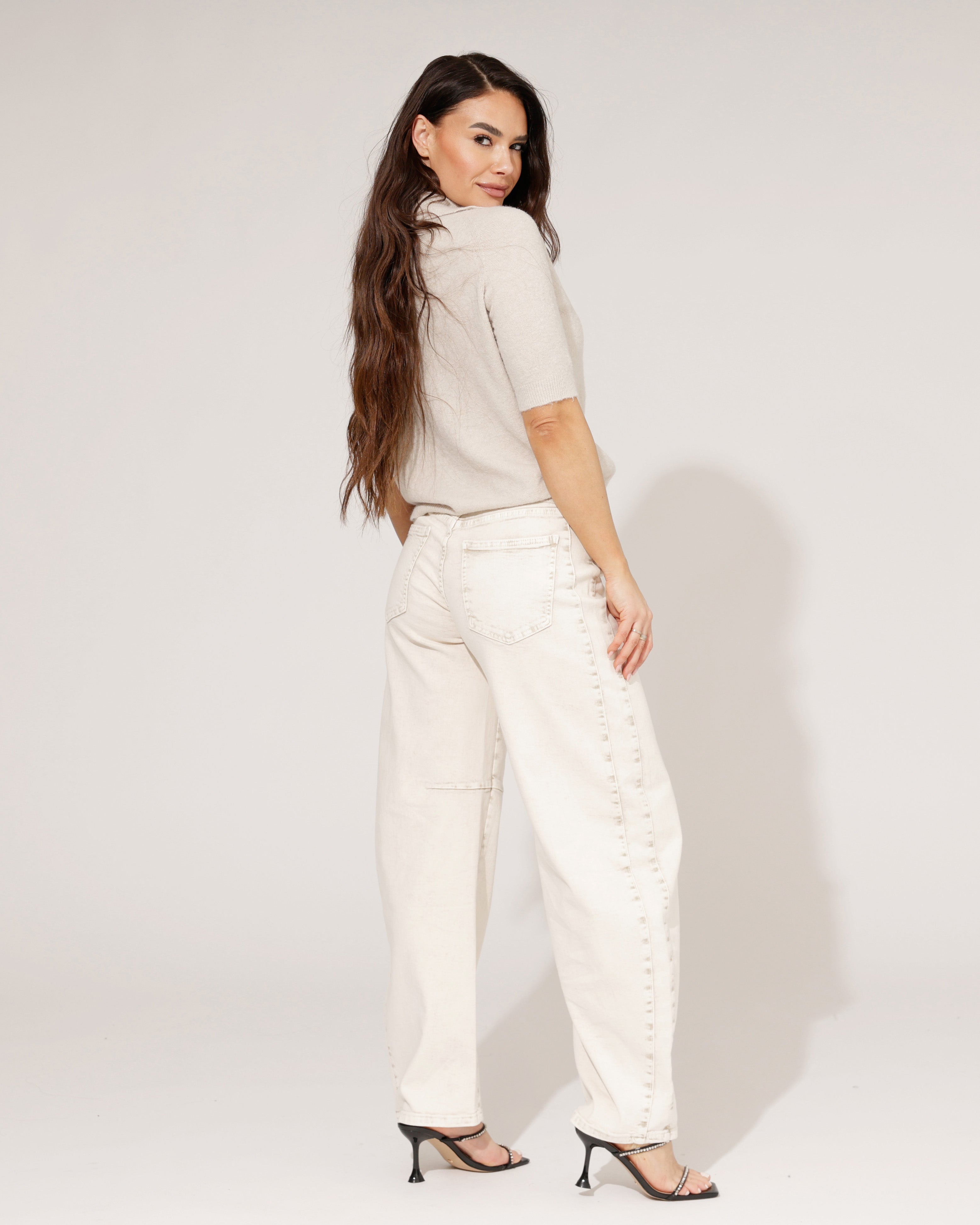 Laulia | Barrel jeans Sena-2 Beige