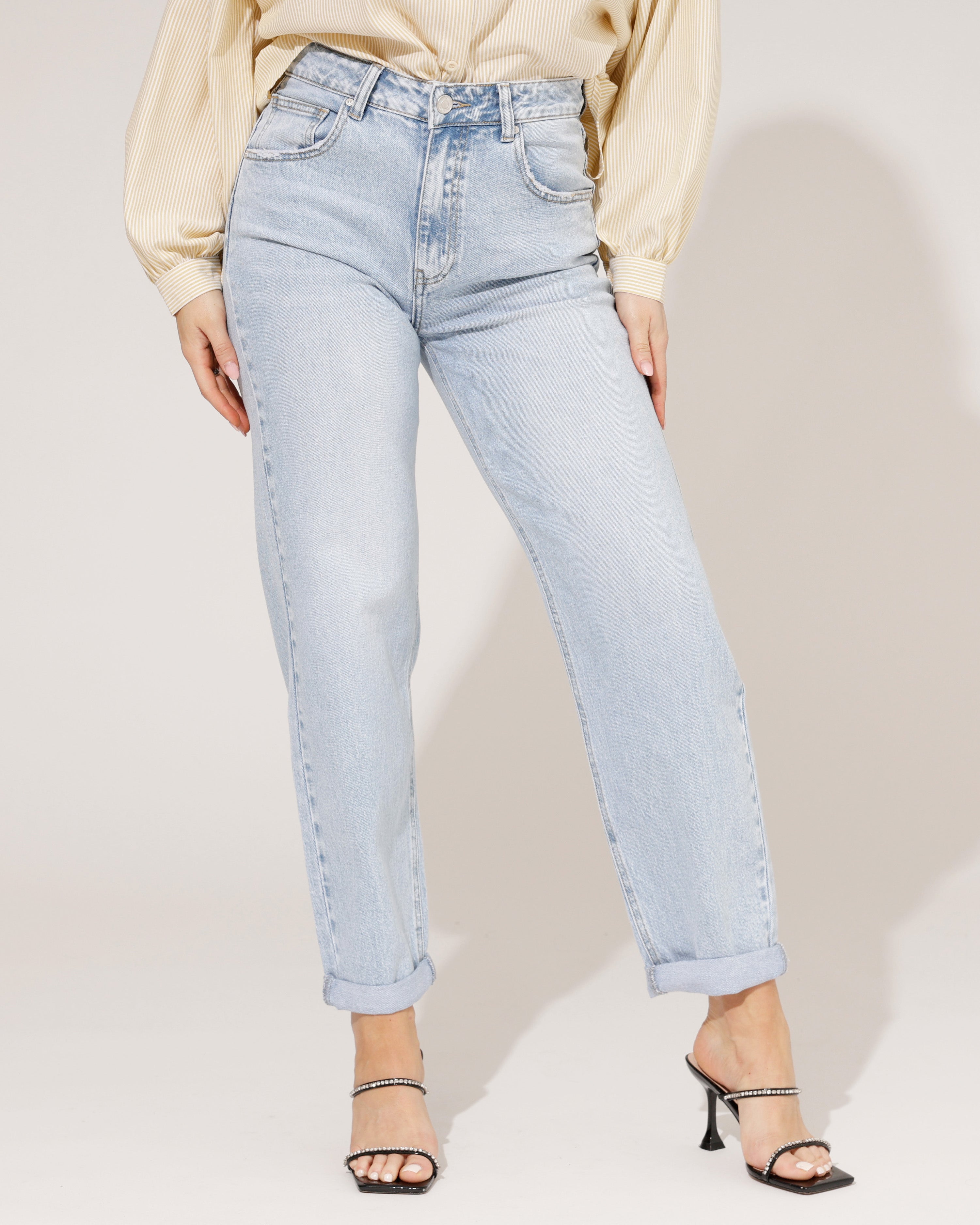 Queen Hearts | Mom jeans Nancey-2 Lichtblauw