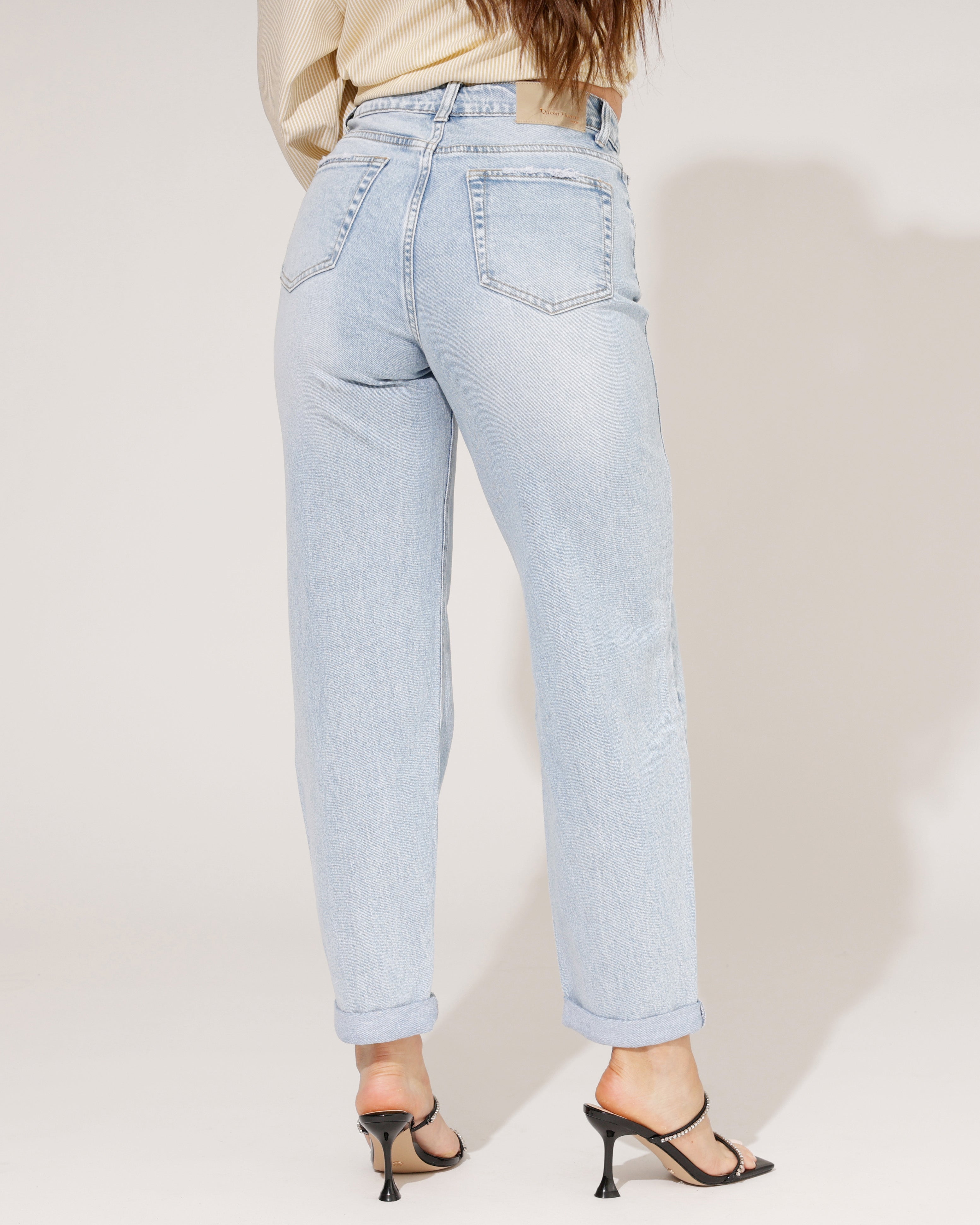 Queen Hearts | Mom jeans Nancey-2 Lichtblauw
